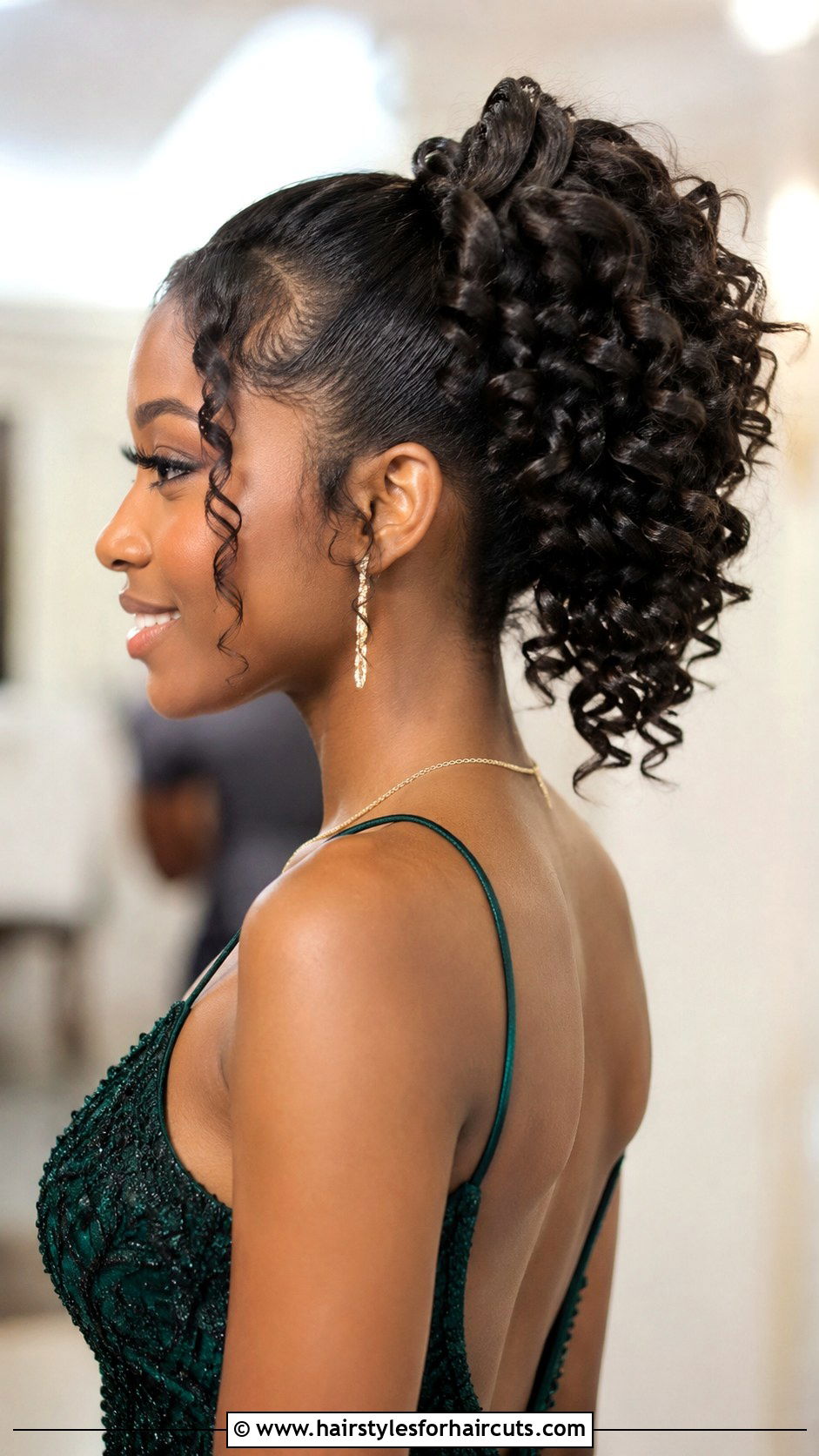 Bouncy Ringlet Drawstring Ponytail - 25 drawstring ponytail hairstyles for black hair - 25 drawstring ponytail hairstyles for black hair
