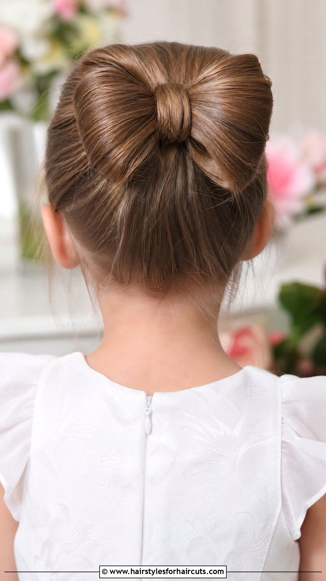 Bow Bun Updo - 25 first communion hairstyles - 25 first communion hairstyles