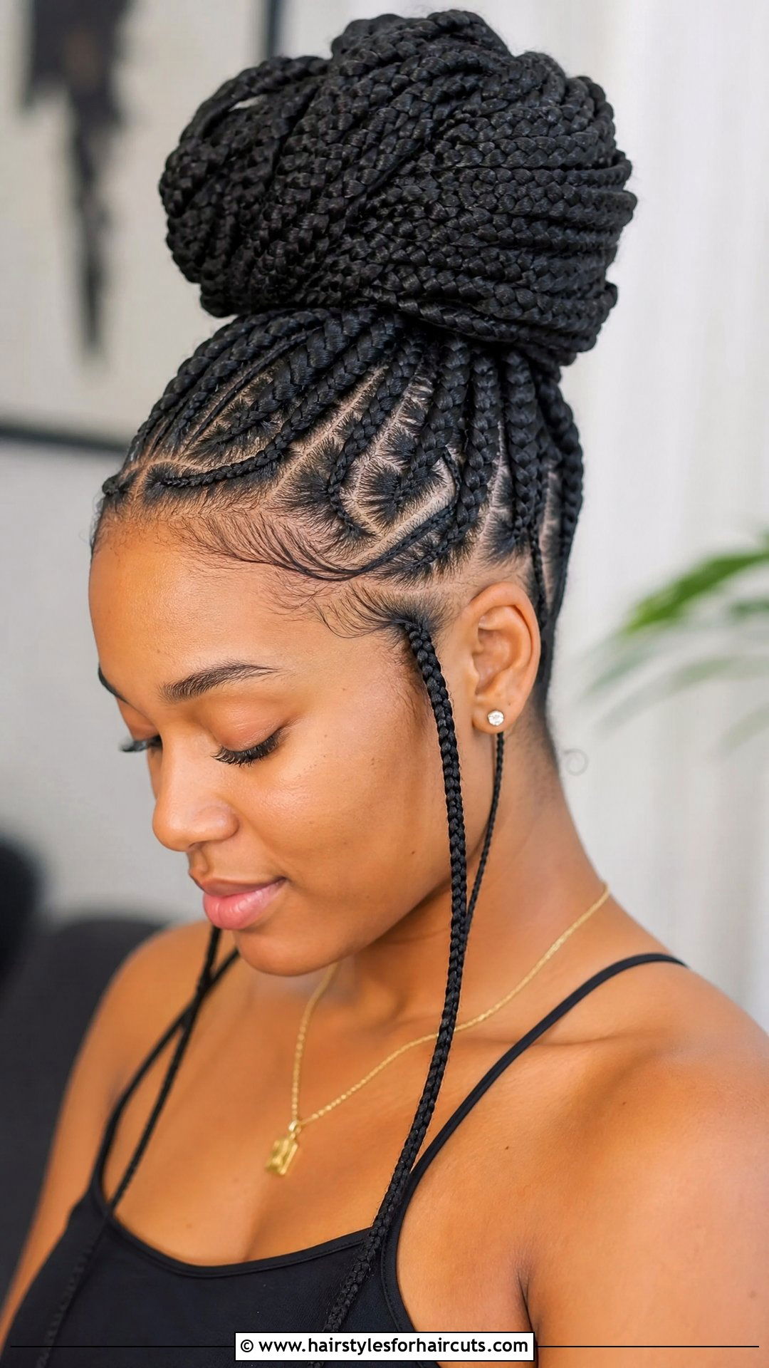 Box Braid And Cornrow Updo - 25 cornrow updo hairstyles for black hair - 25 cornrow updo hairstyles for black hair