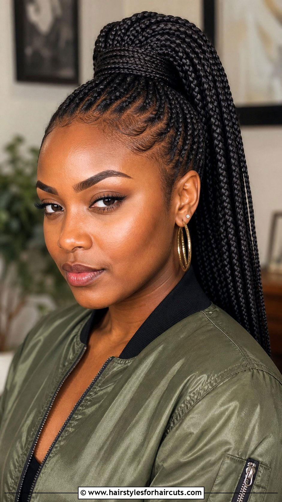 Box Braid High Ponytail - 25 ponytail hairstyles with braiding hair - 25 ponytail hairstyles with braiding hair