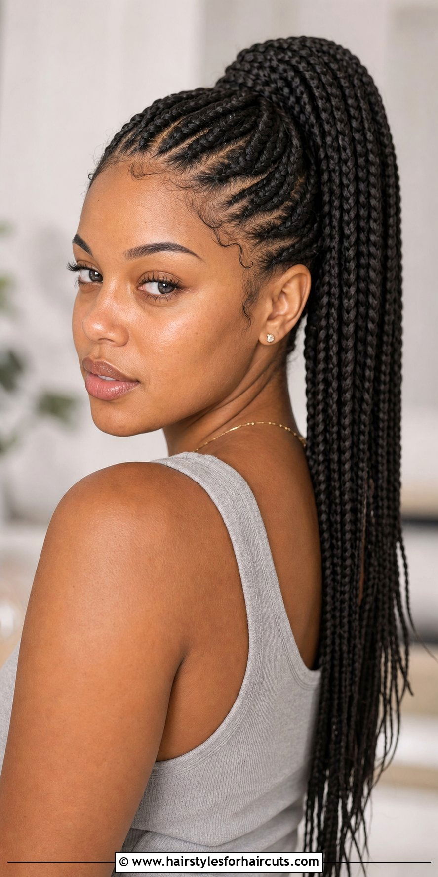 Box Braid Ponytail - 25 cute braid ponytail hairstyles for black hair - 25 cute braid ponytail hairstyles for black hair