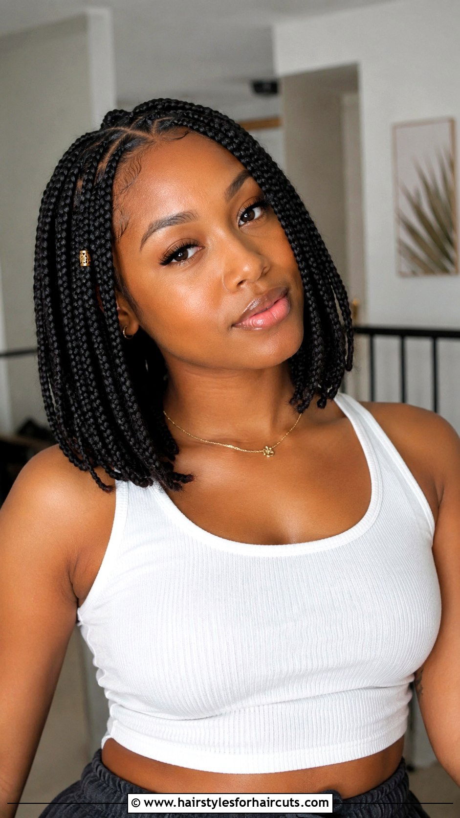 Box Braided Long Bob - 25 long bob hairstyles for black hair - 25 long bob hairstyles for black hair