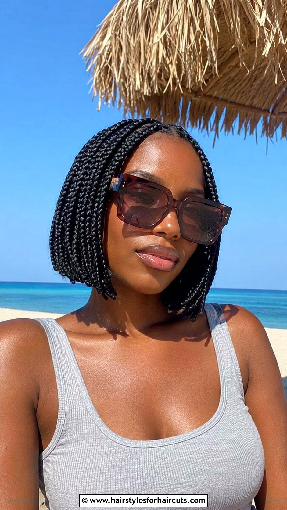 Box Braids Bob - 25 beach hairstyles for black hair - 25 beach hairstyles for black hair