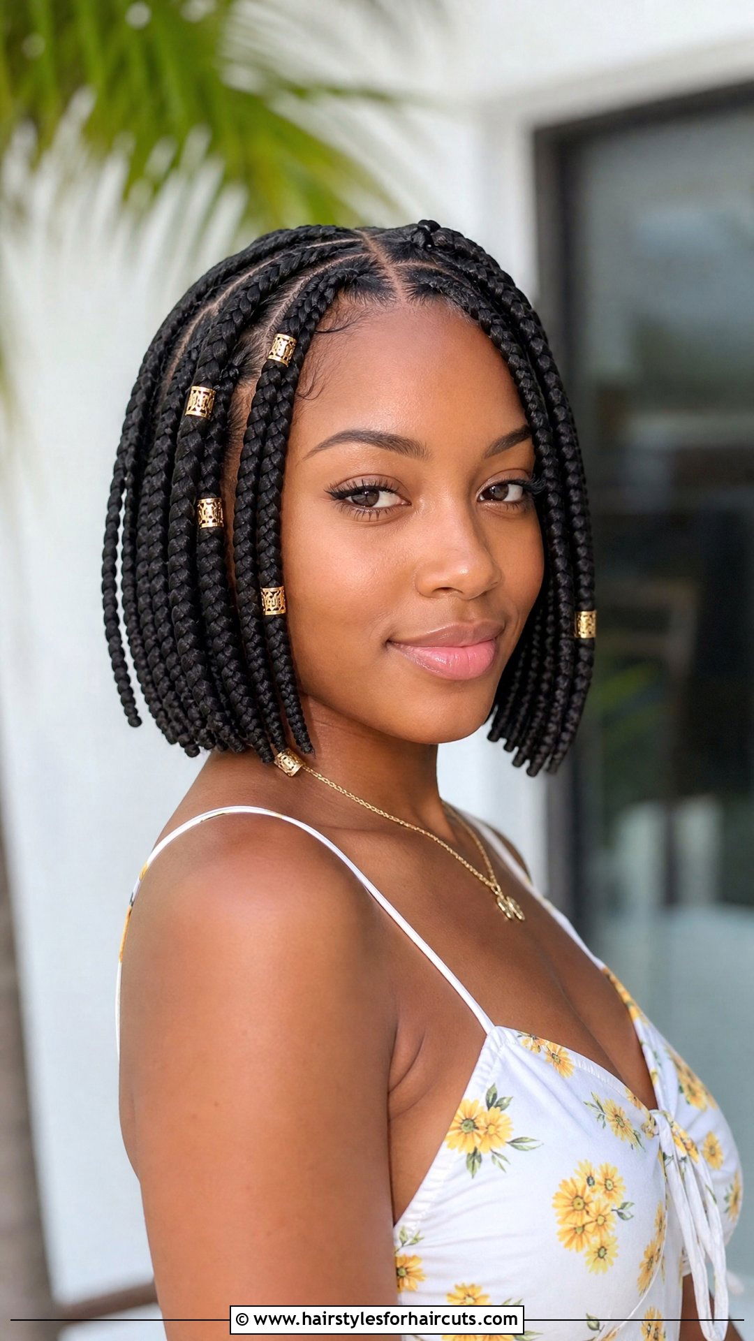 Box Braids Bob - 25 hairstyles with black hair - 25 hairstyles with black hair