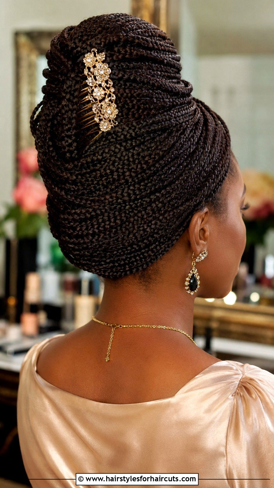 Box Braids French Roll - 25 braided wedding hairstyles for black hair - 25 braided wedding hairstyles for black hair