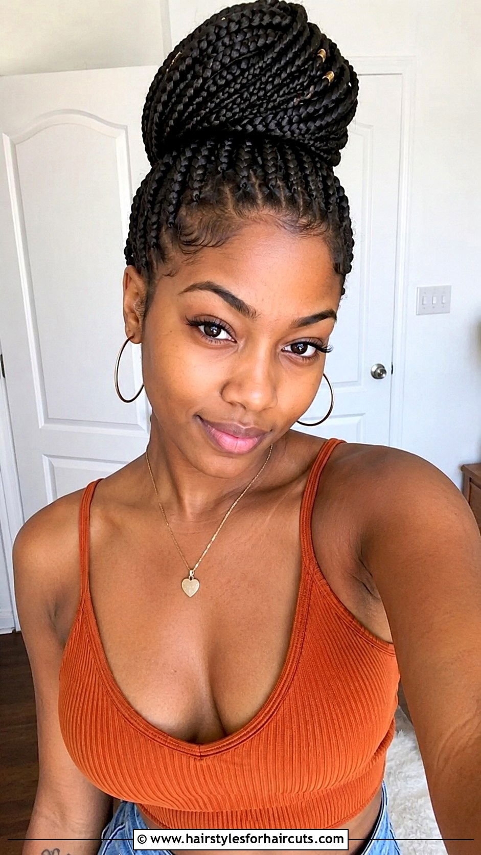Box Braids High Bun - 25 african american hair bun hairstyles - 25 african american hair bun hairstyles