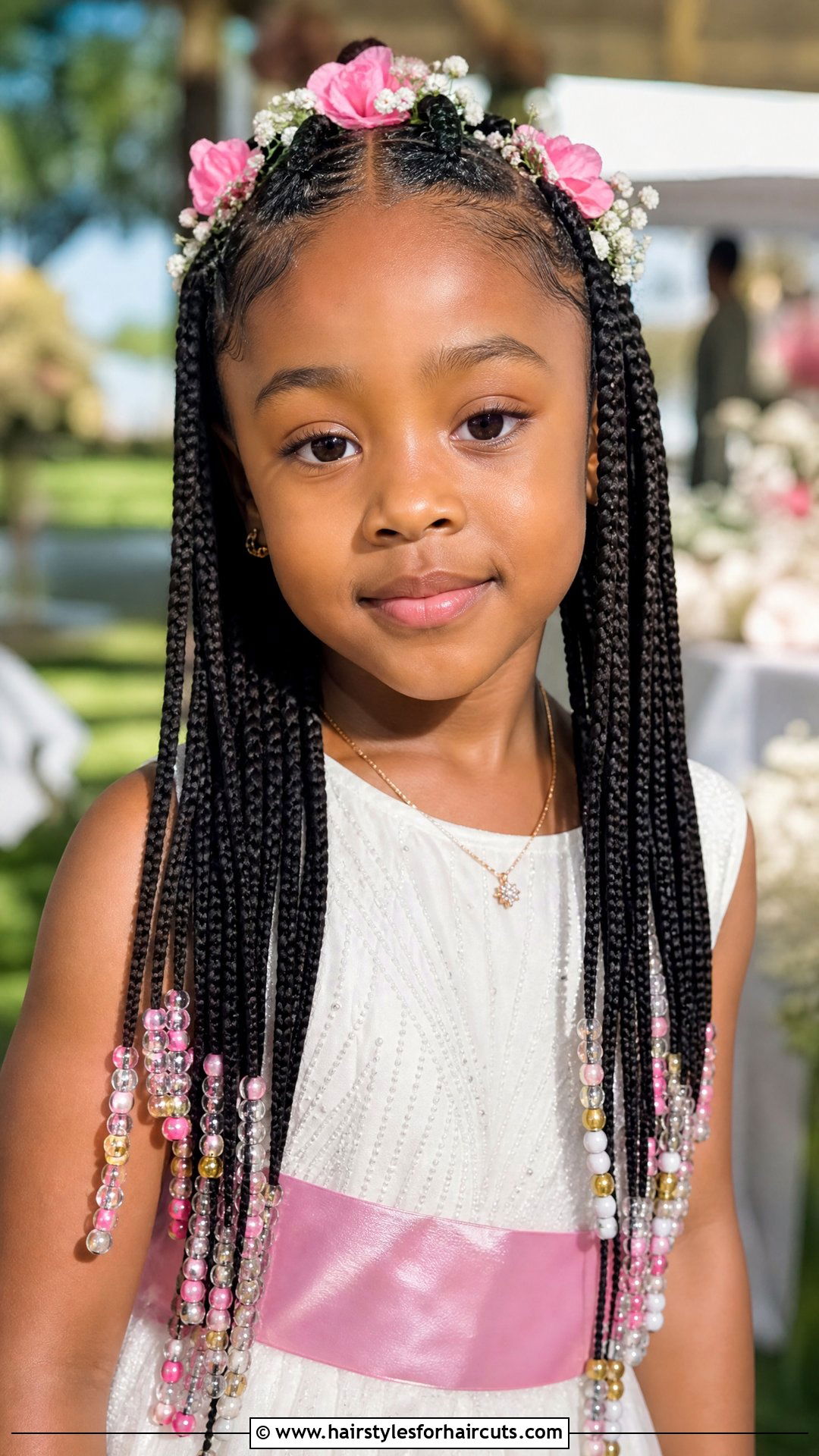 Box Braids With Beads And Flowers - 25 flower girl hairstyles for black hair - 25 flower girl hairstyles for black hair