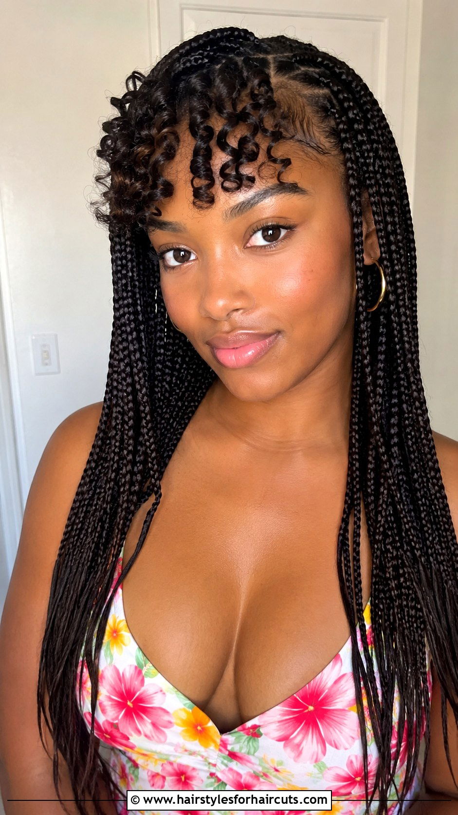 Box Braids With Curly Bangs - 25 bangs hairstyles black hair - 25 bangs hairstyles black hair