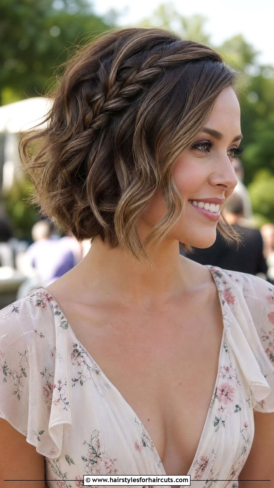 Braid Accent Short Bob - 25 wedding hairstyles short hair - 25 wedding hairstyles short hair