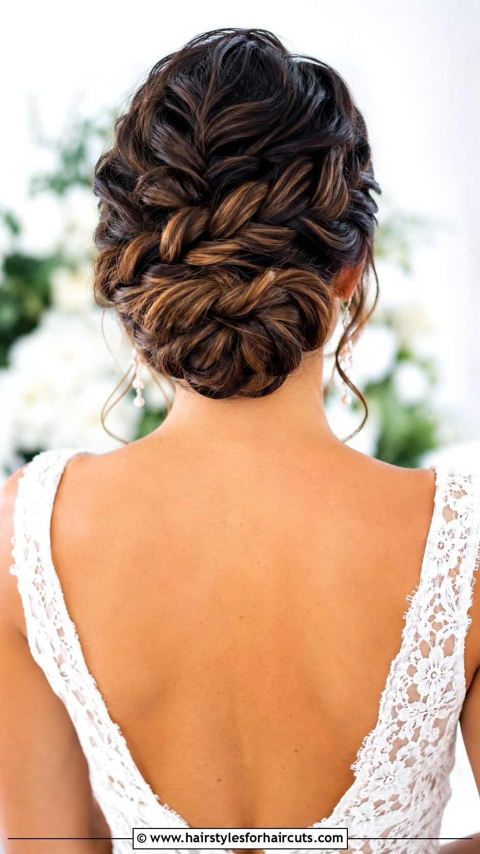 Braided And Twisted Low Updo - 25 brides hairstyles for long hair - 25 brides hairstyles for long hair