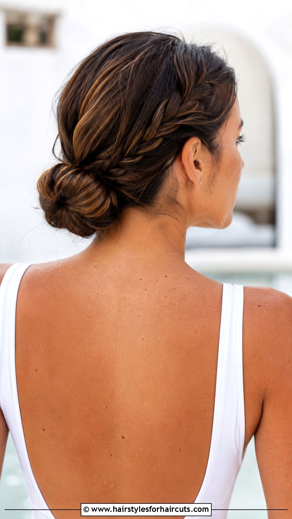 Braided Bun - 25 best hairstyles for swimming black hair - 25 best hairstyles for swimming black hair