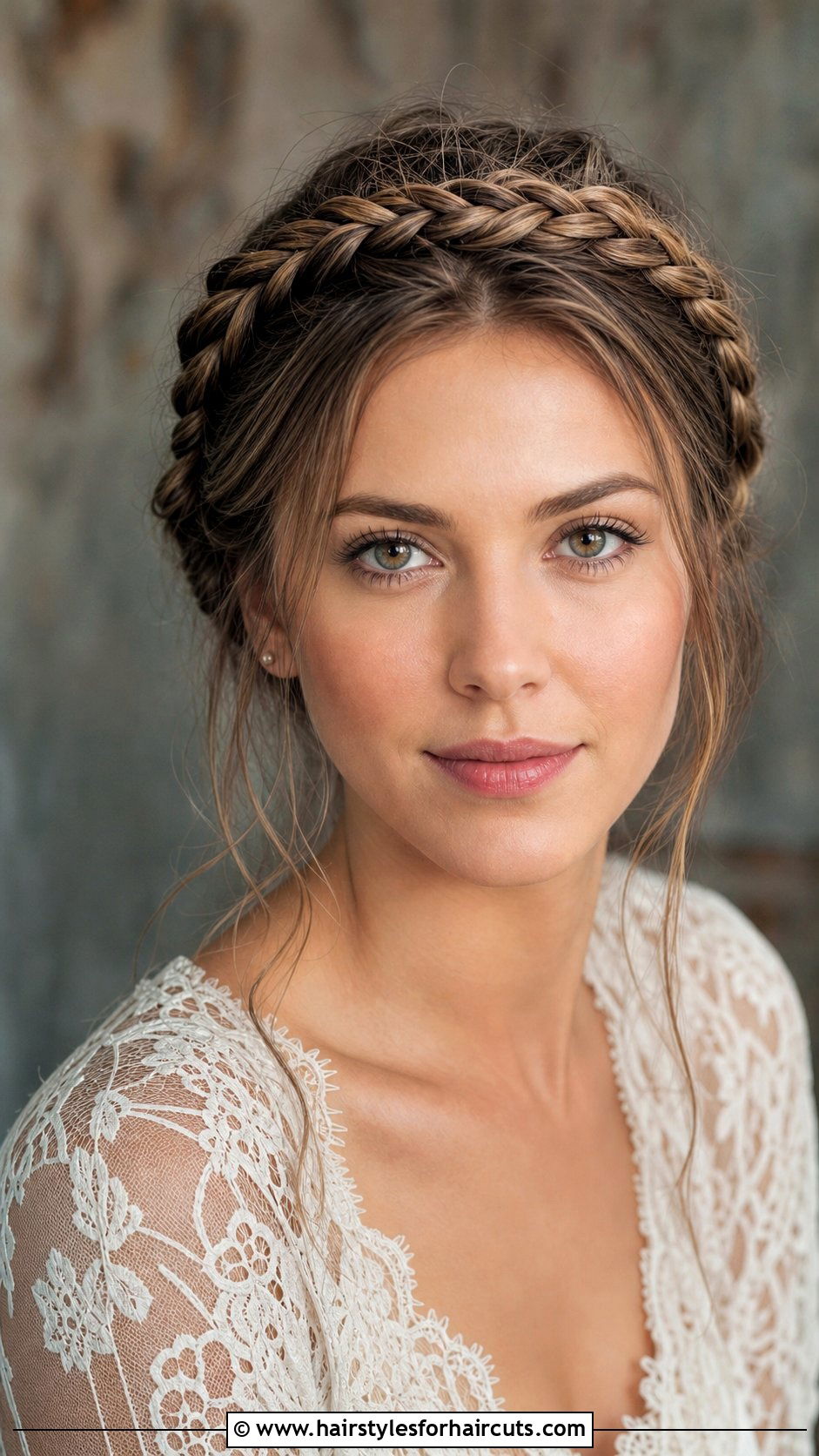 Braided Crown - 25 wedding hairstyles for shoulder length straight hair - 25 wedding hairstyles for shoulder length straight hair