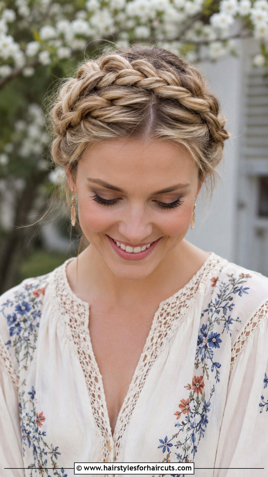 Braided Crown - 25 easy medium length hairstyles for thick hair - 25 easy medium length hairstyles for thick hair