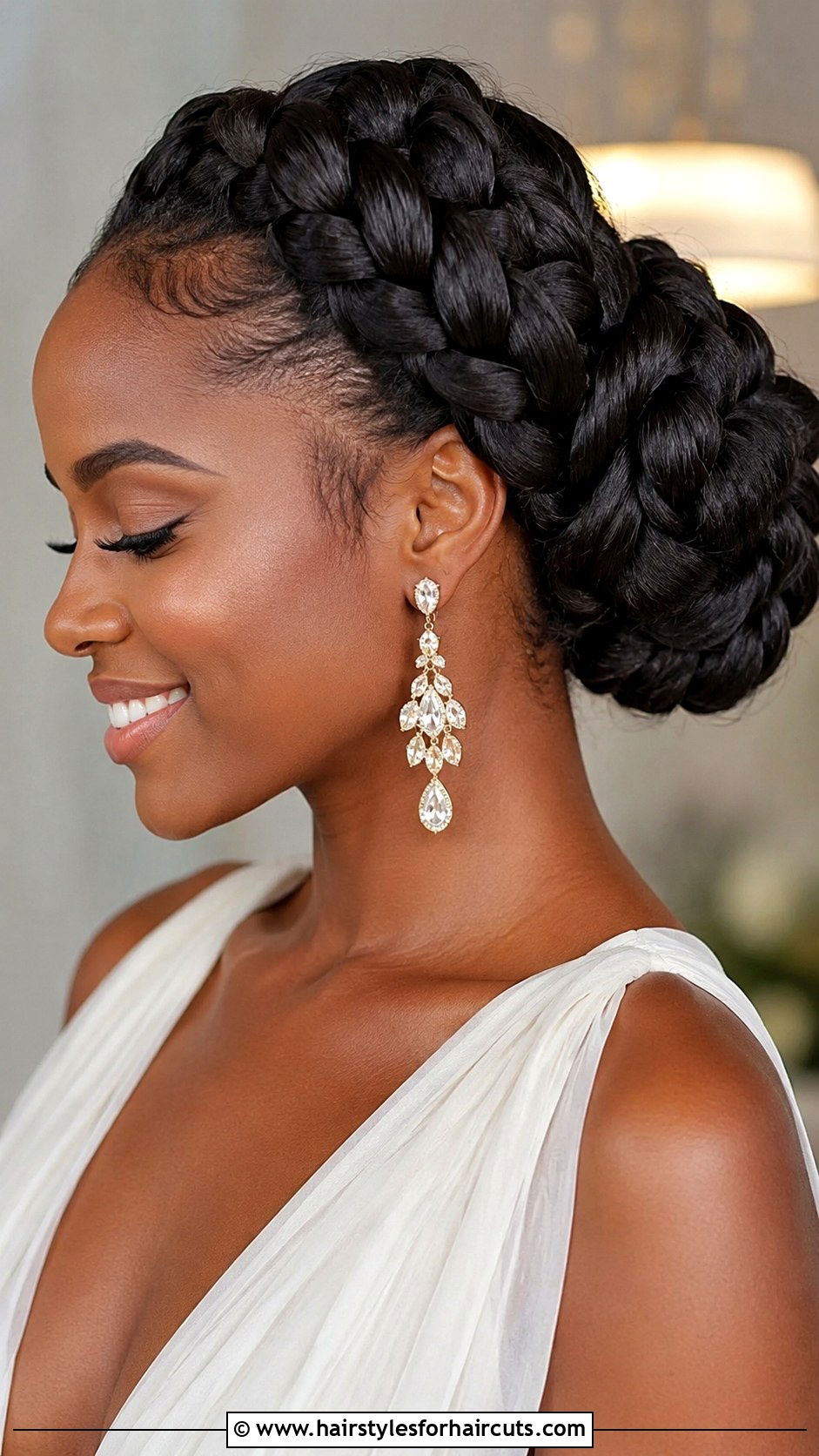 Braided Crown Bun - 25 bun hairstyles for black hair - 25 bun hairstyles for black hair