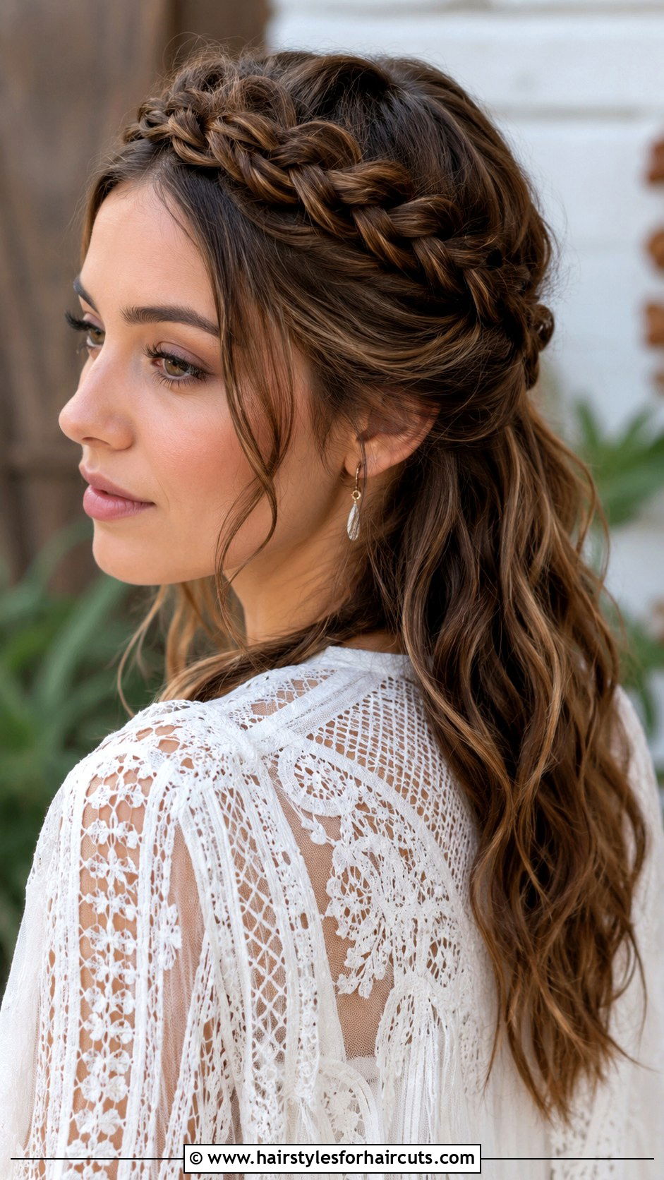 Braided Crown Down Hairstyle - 25 down hairstyles - 25 down hairstyles