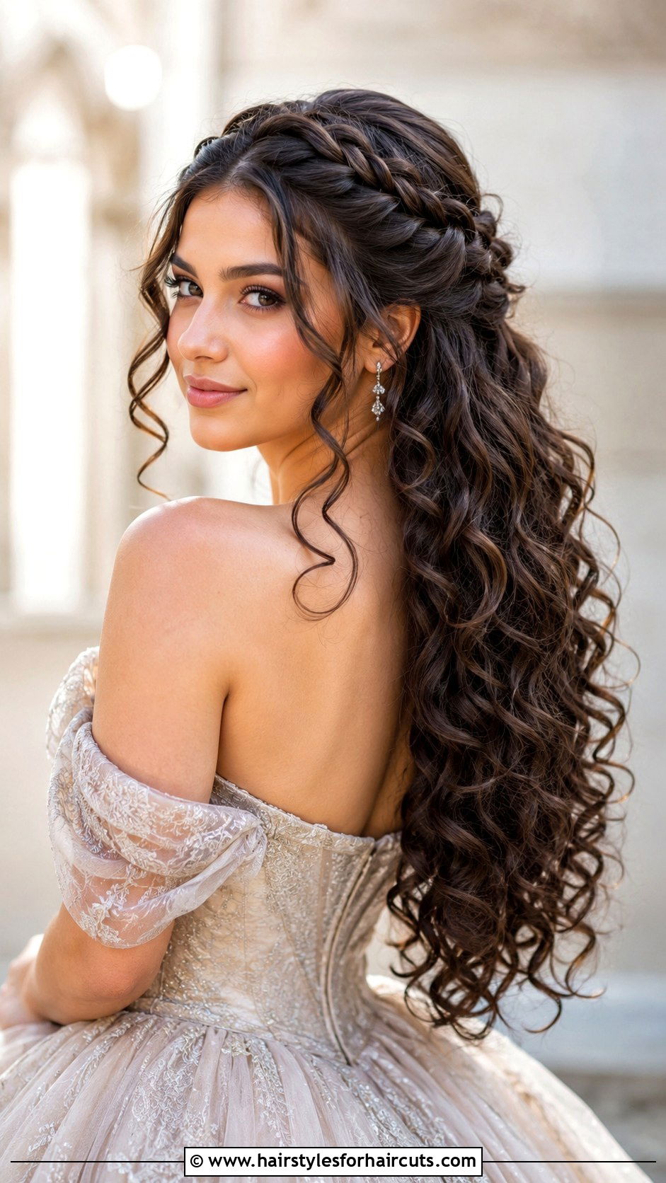 Braided Crown For Long Curly Hair - 25 curly long hair prom hairstyles - 25 curly long hair prom hairstyles