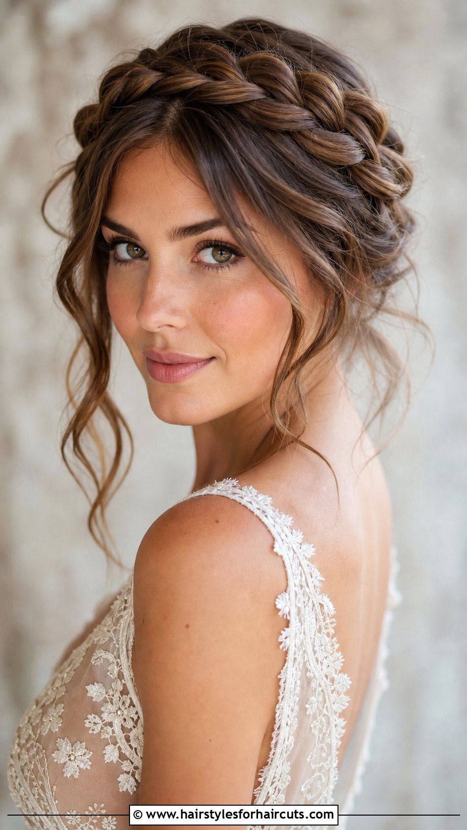 Braided Crown For Medium Length Hair - 25 wedding hairstyles for shoulder length hair - 25 wedding hairstyles for shoulder length hair