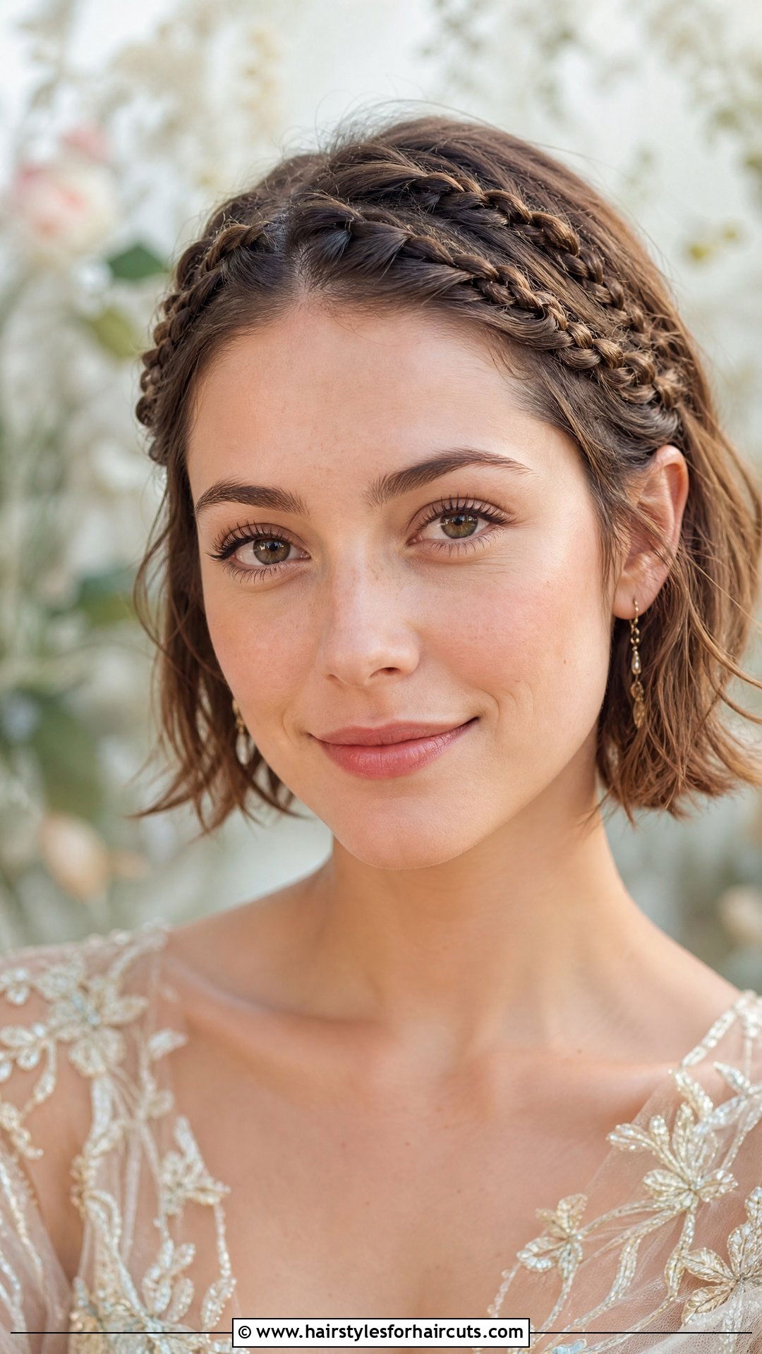 Braided Crown For Short Hair - 25 wedding hairstyles for bobbed hair - 25 wedding hairstyles for bobbed hair