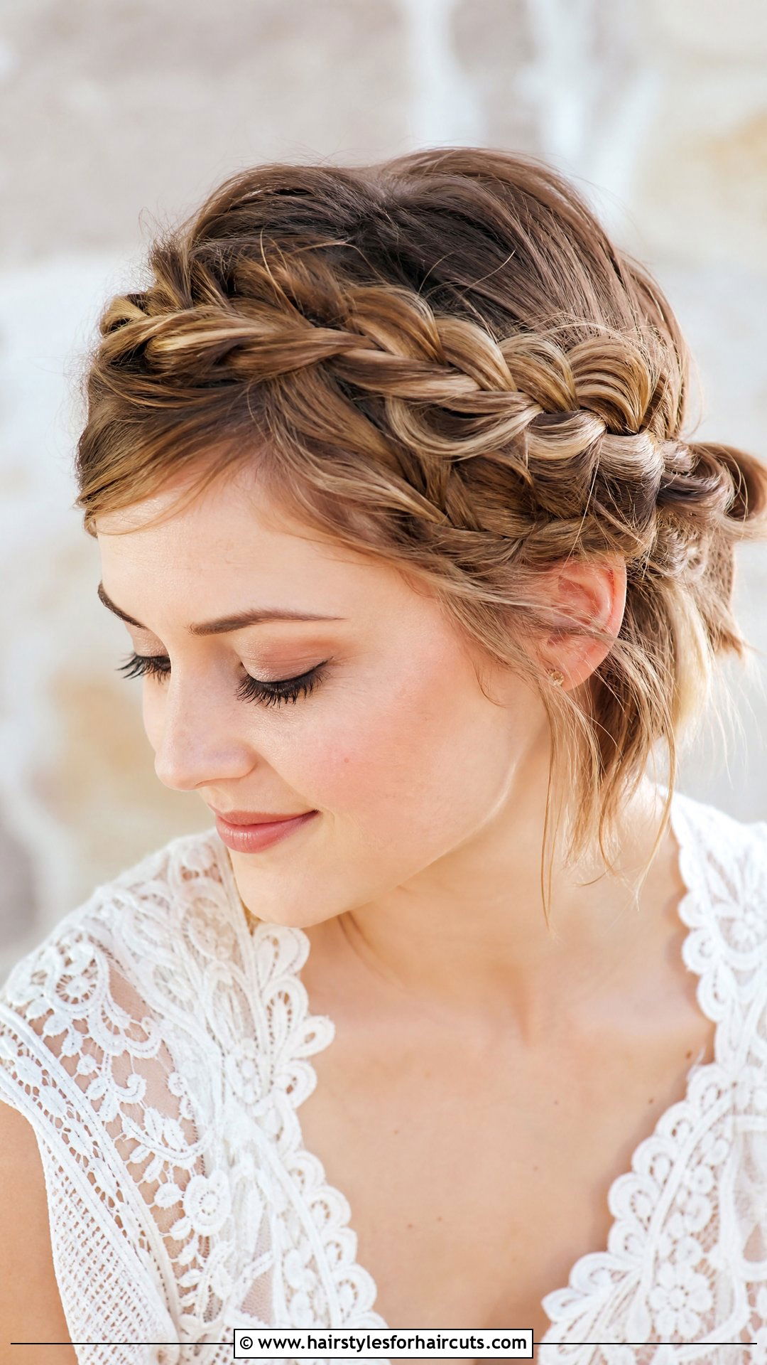 Braided Crown For Short Hair - 25 wedding party hairstyles for short hair - 25 wedding party hairstyles for short hair