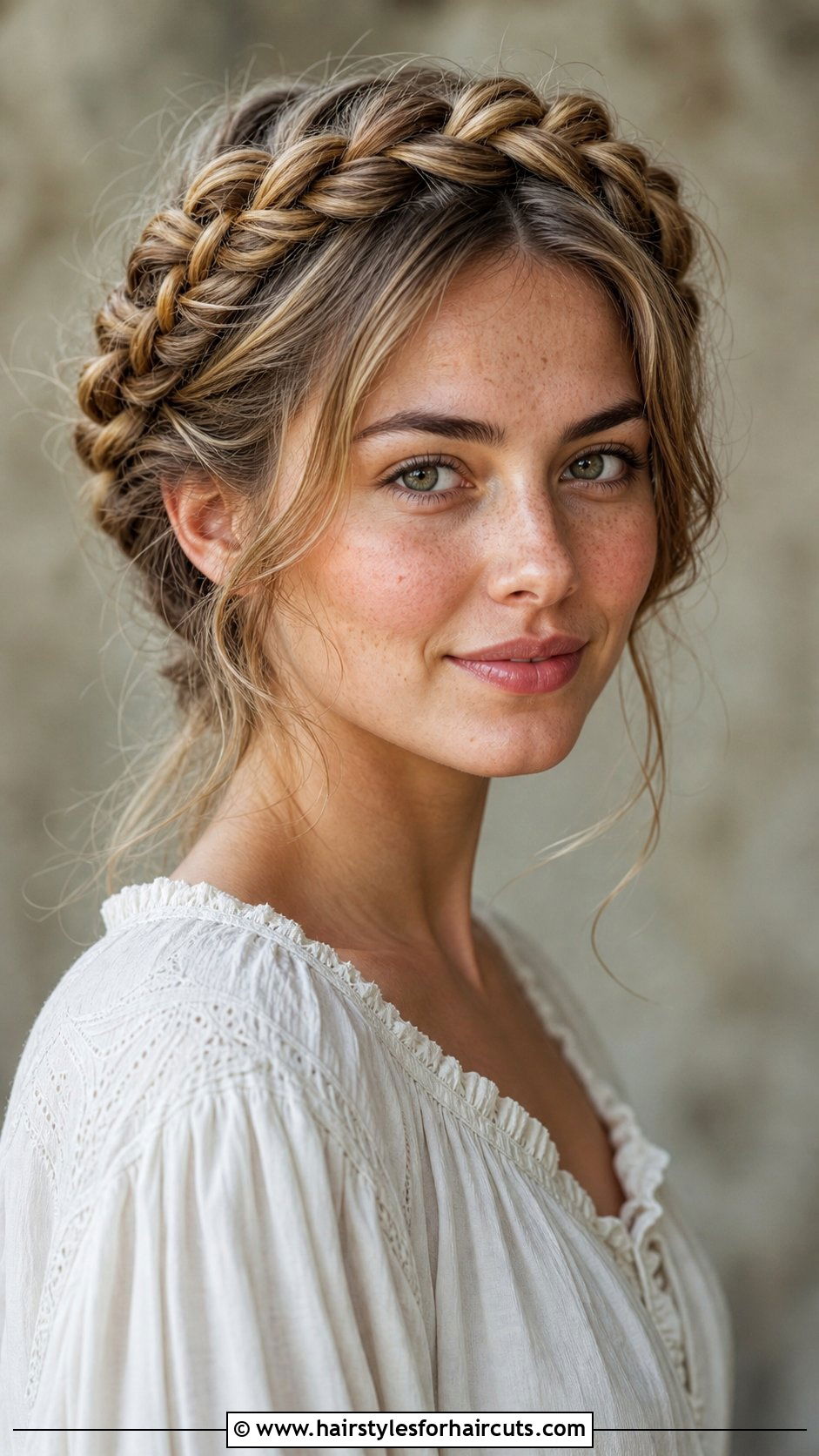 Braided Crown Hairstyle - 25 hairstyles for engagement photos - 25 hairstyles for engagement photos