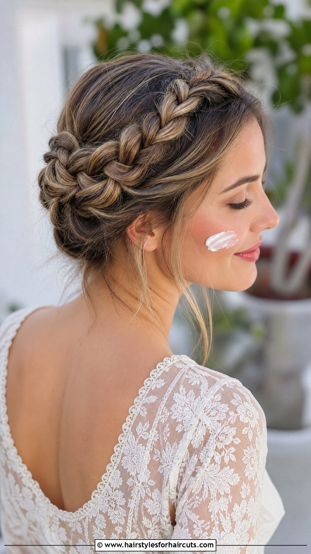 Braided Crown Hairstyle With Cream - 25 hairstyles cream - 25 hairstyles cream