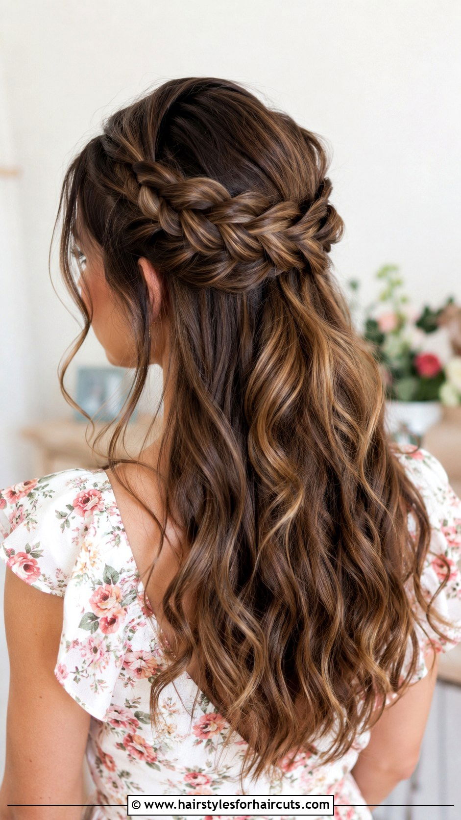 Braided Crown Half Updo - 25 fancy hairstyles for medium hair - 25 fancy hairstyles for medium hair