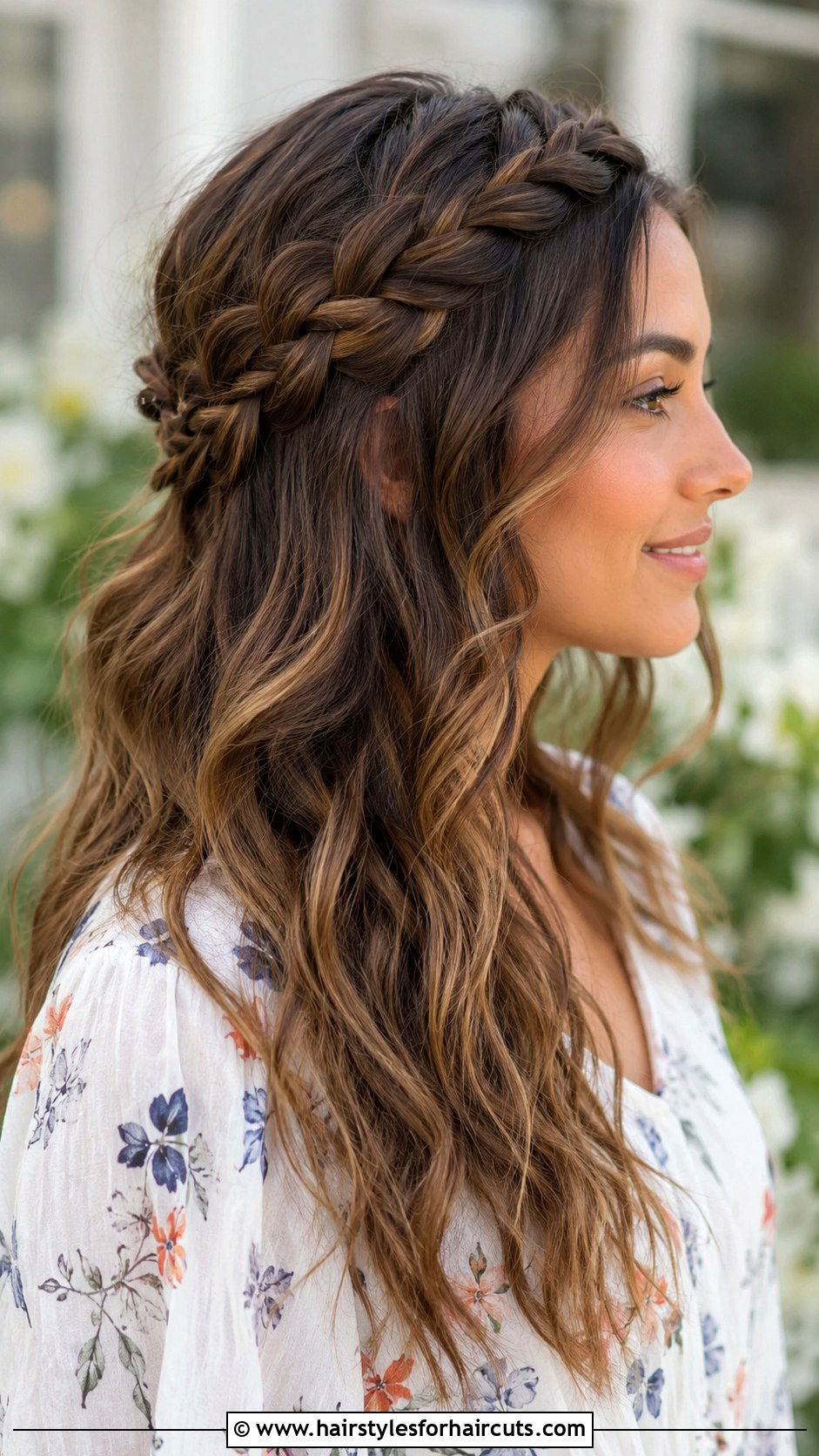 Braided Crown Loose Hair - 25 hippie haircuts - 25 hippie haircuts
