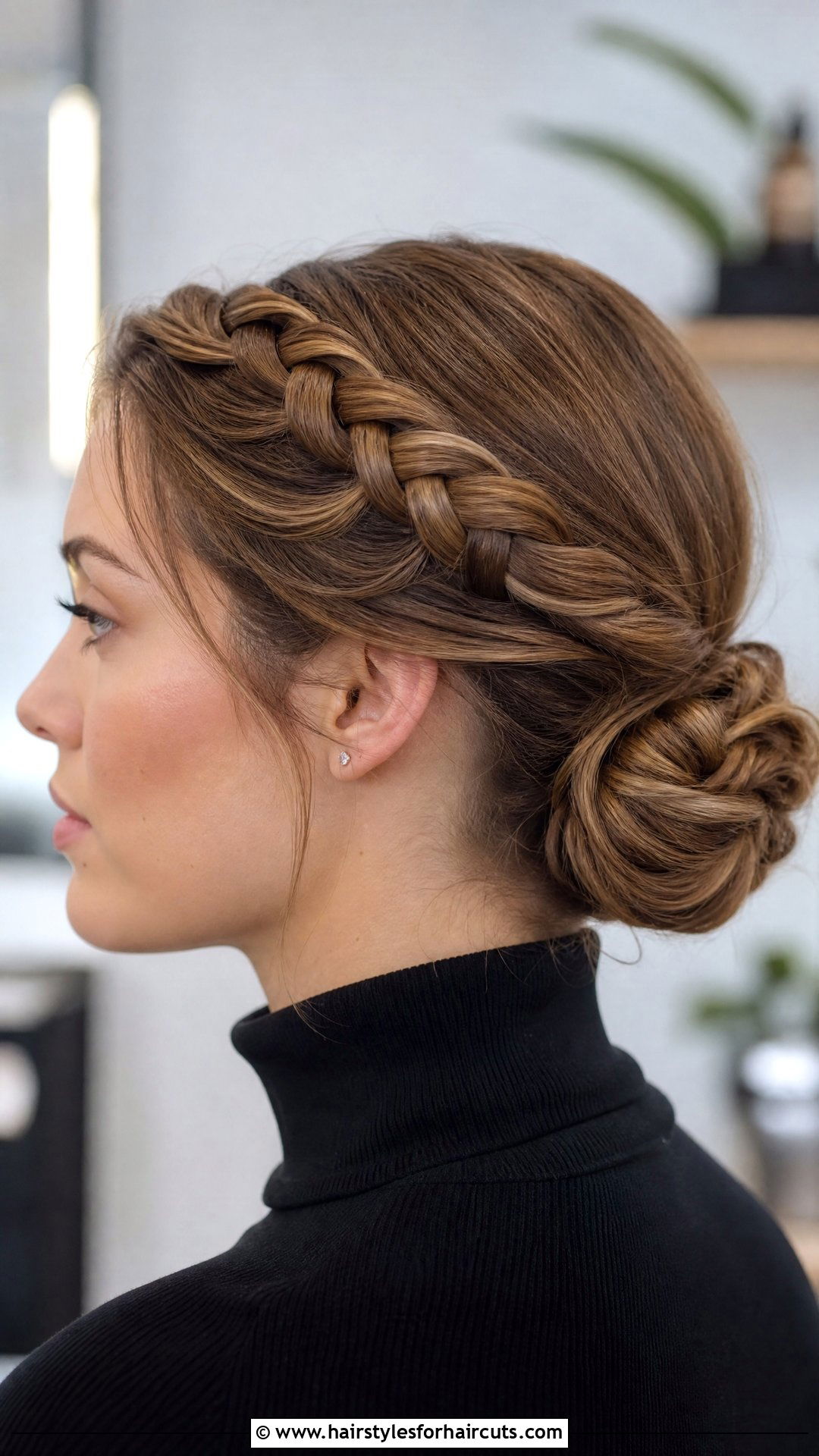 Braided Crown Low Bun - 25 hairstyles for cheerleaders - 25 hairstyles for cheerleaders