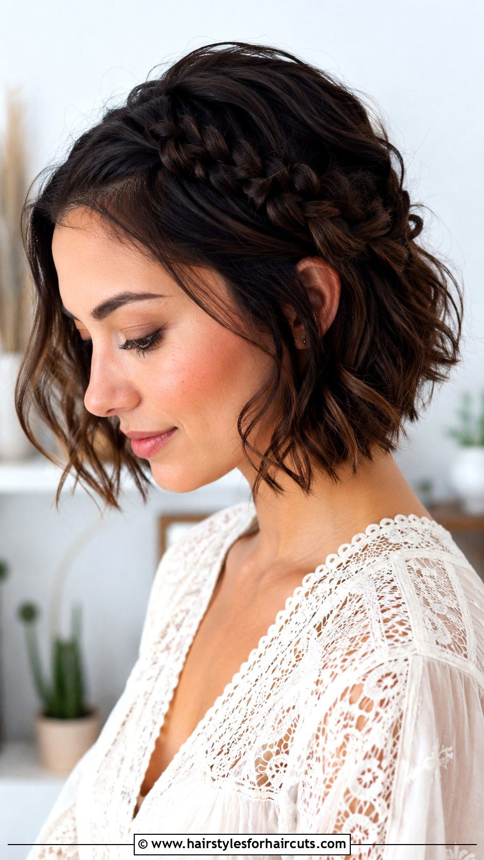 Braided Crown On Short Wavy Hair - 25 easy hairstyles for short wavy hair - 25 easy hairstyles for short wavy hair