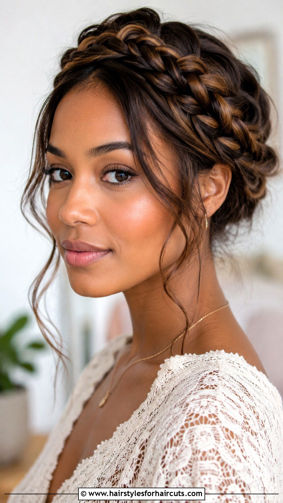 Braided Crown Relaxed Hairstyle - 25 relax hairstyles - 25 relax hairstyles
