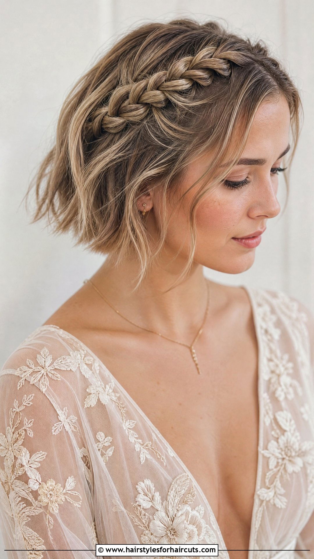 Braided Crown Short Bob - 25 wedding hairstyles for short bob - 25 wedding hairstyles for short bob