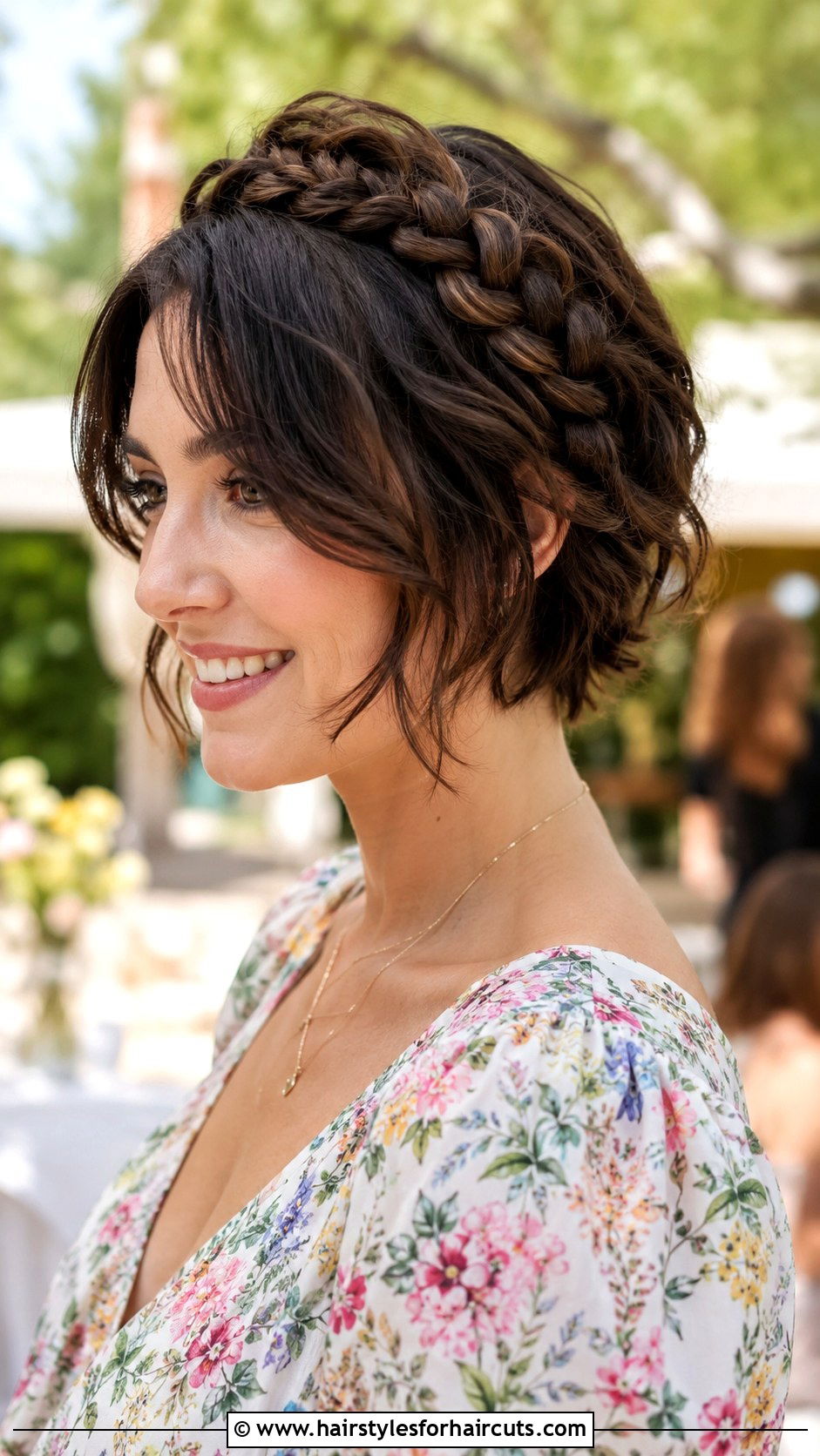 Braided Crown Short Hair - 25 cocktail party hairstyles for short hair - 25 cocktail party hairstyles for short hair