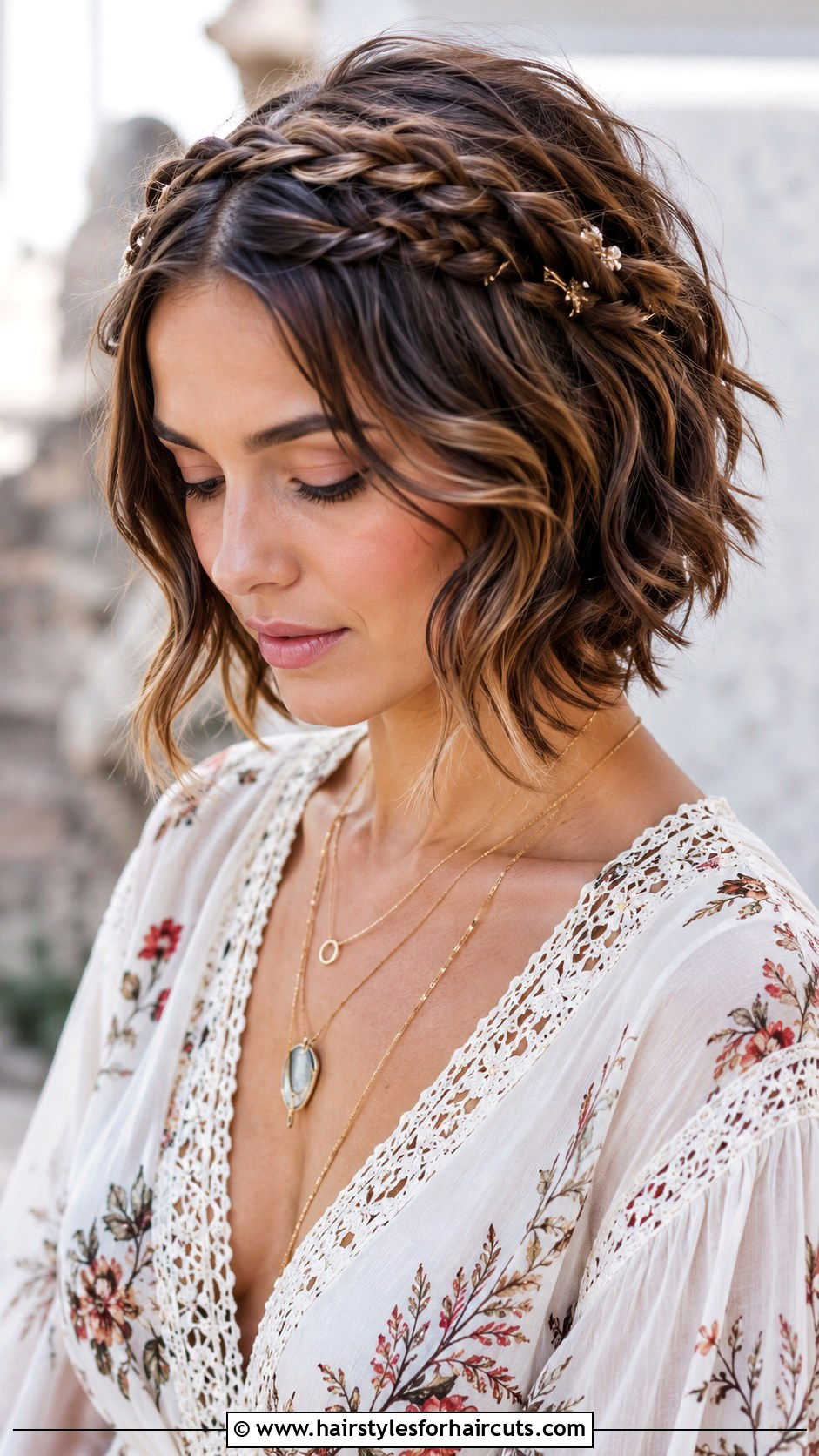 Braided Crown Short Hair Prom Look - 25 down prom hairstyles for short hair - 25 down prom hairstyles for short hair