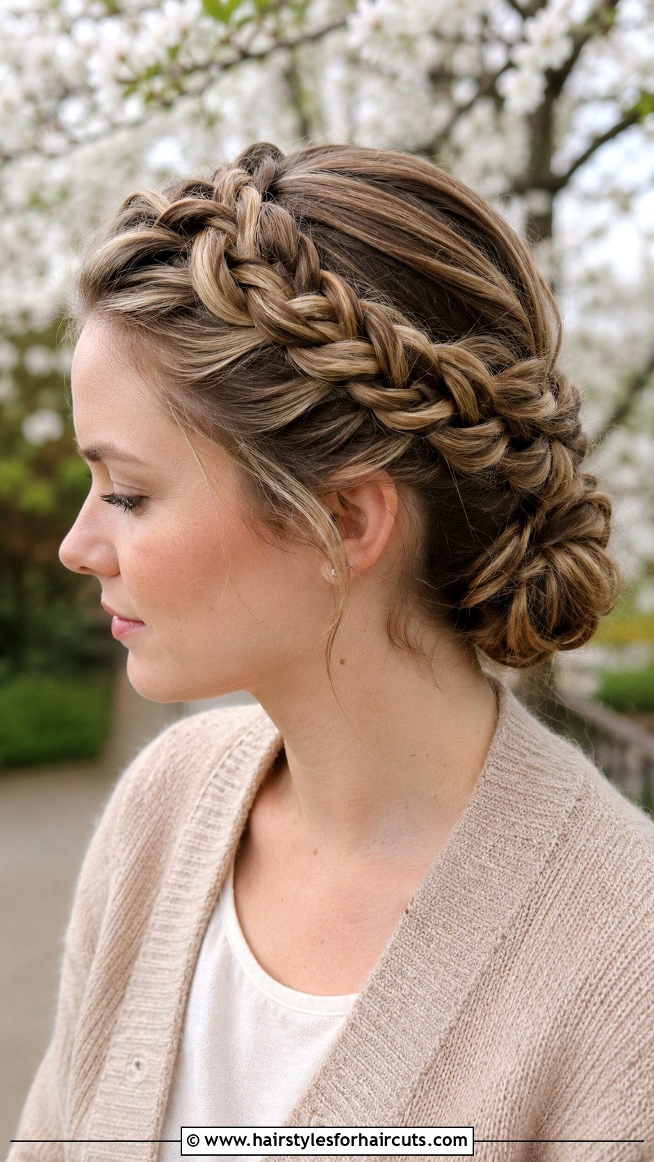 Braided Crown Updo - 25 long hair professional hairstyles - 25 long hair professional hairstyles