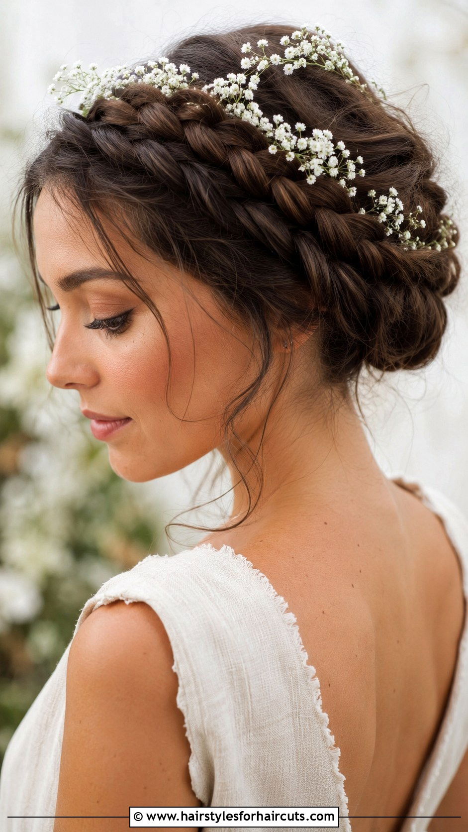Braided Crown Updo - 25 bridal long hairstyles - 25 bridal long hairstyles