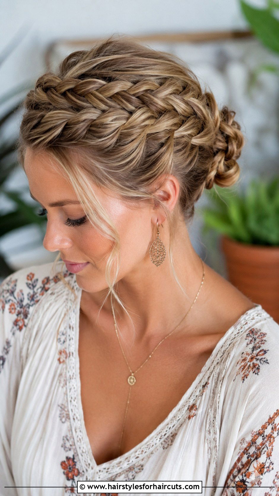 Braided Crown Updo - 25 clean girl hairstyles - 25 clean girl hairstyles