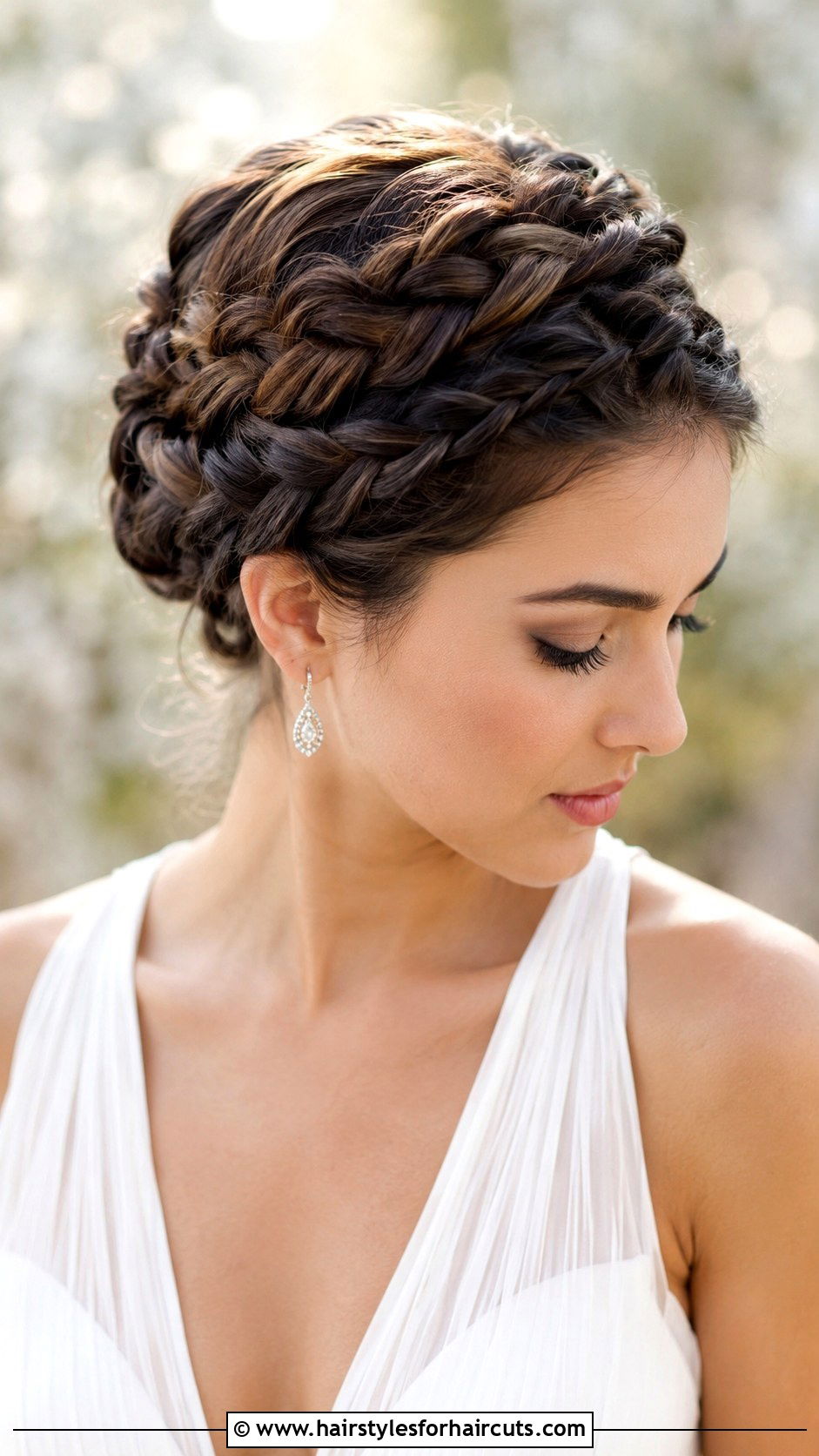 Braided Crown Updo - 25 elegant hairstyles for long hair - 25 elegant hairstyles for long hair
