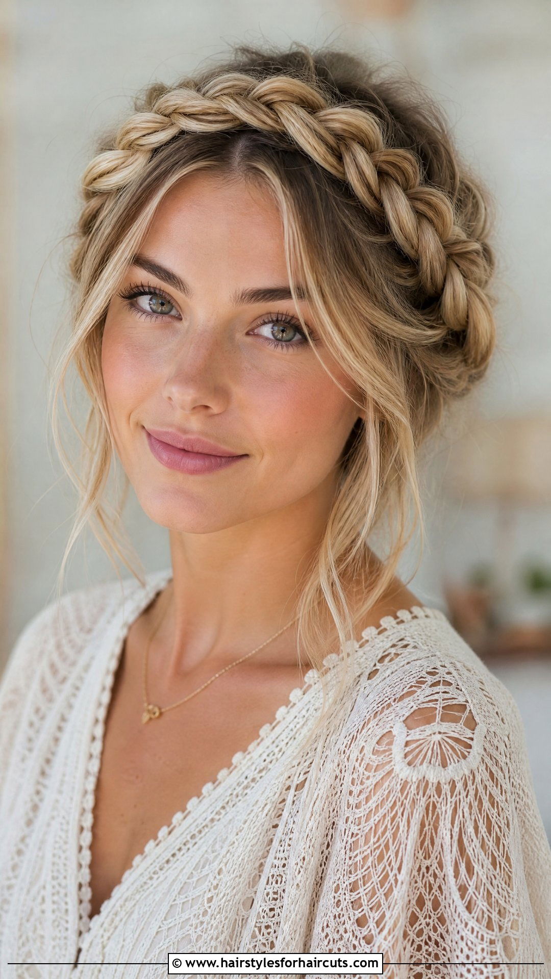 Braided Crown Updo - 25 romantic date night hairstyles for long hair - 25 romantic date night hairstyles for long hair