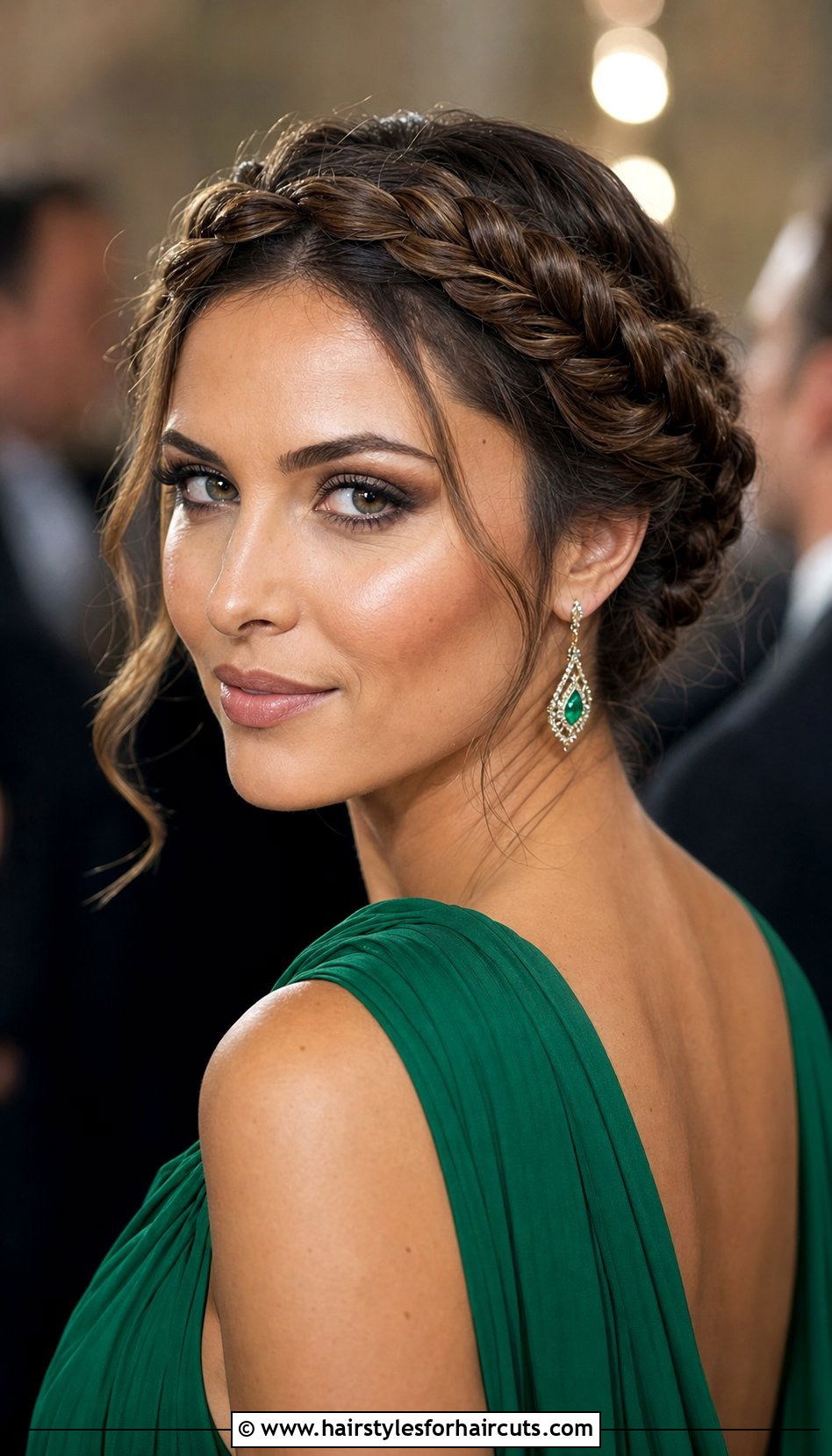 Braided Crown Updo Cocktail Party Hairstyle - 25 cocktail party hairstyles for long hair - 25 cocktail party hairstyles for long hair