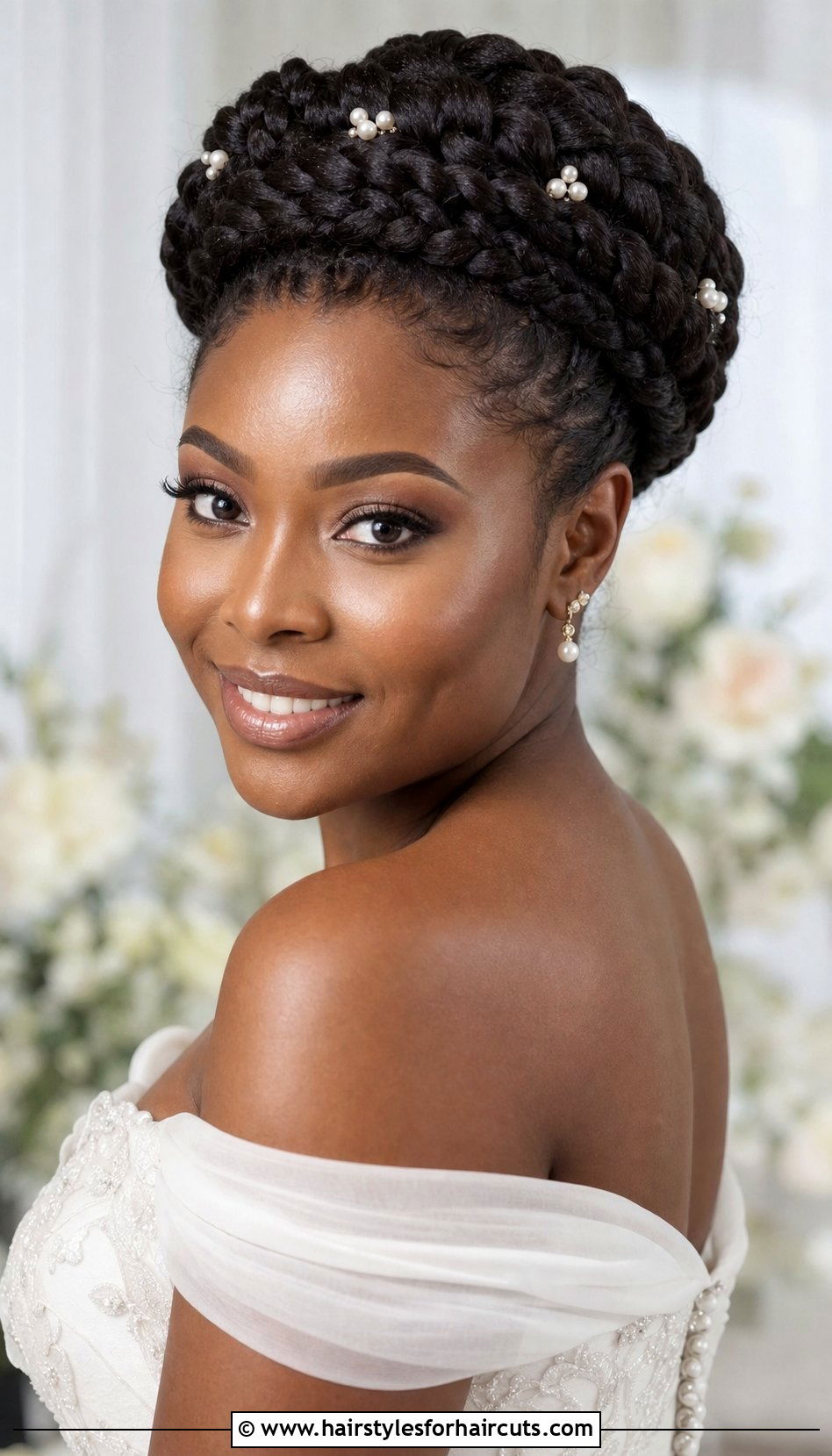 Braided Crown Updo For Natural Hair - 25 natural hairstyles for brides - 25 natural hairstyles for brides