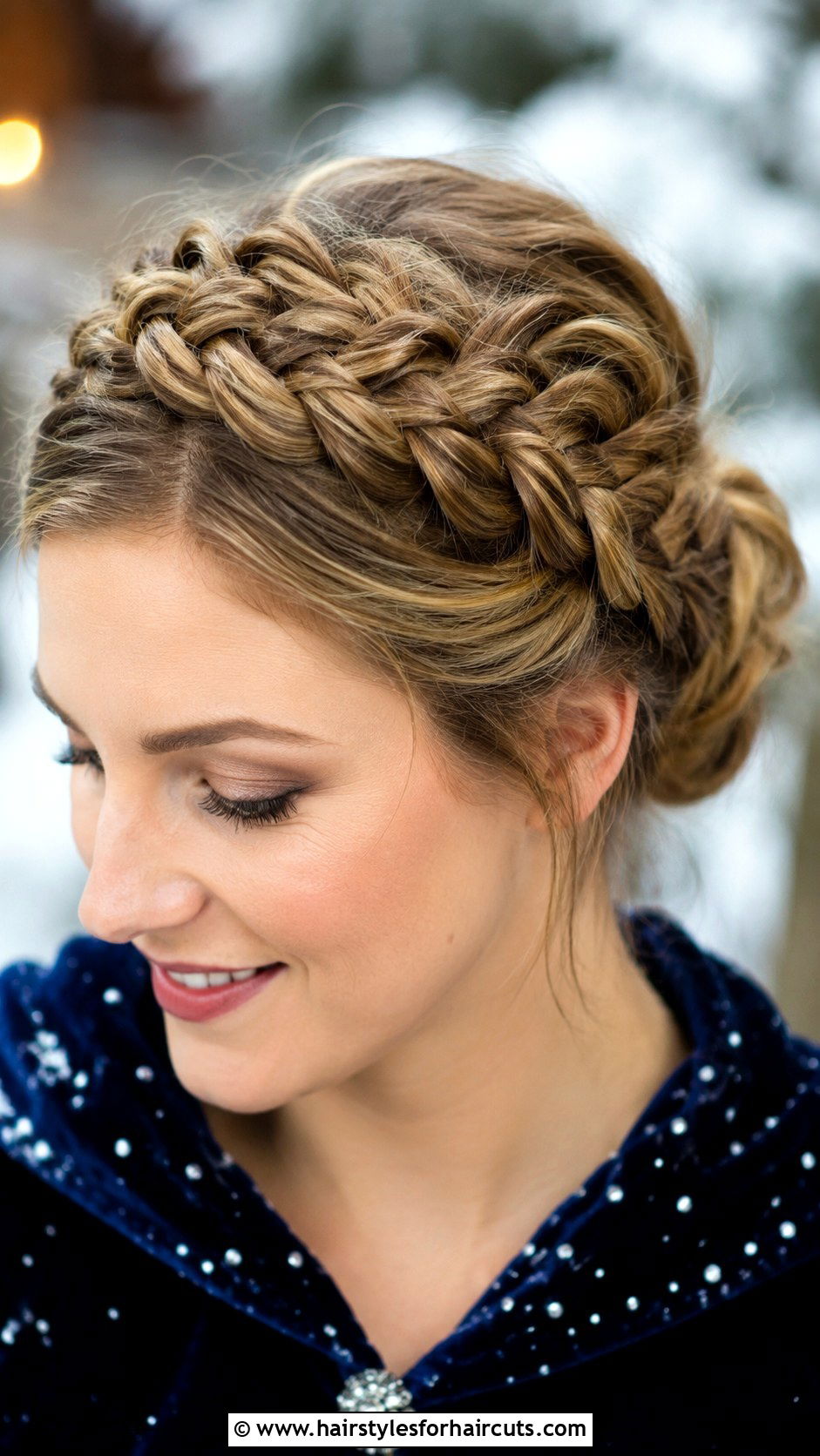 Braided Crown Updo Long Hair - 25 christmas party hairstyles for long hair - 25 christmas party hairstyles for long hair