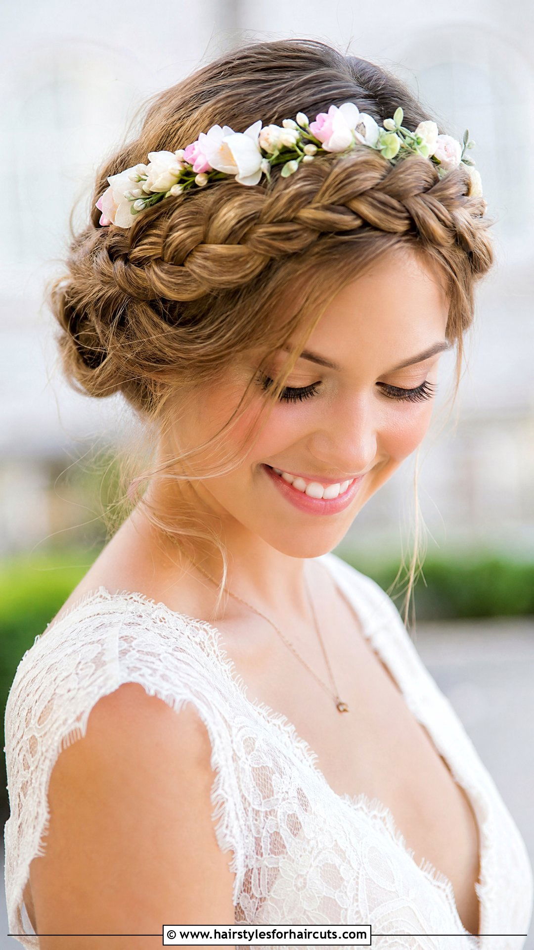 Braided Crown With Floral Hair Band - 25 hair band hairstyles - 25 hair band hairstyles