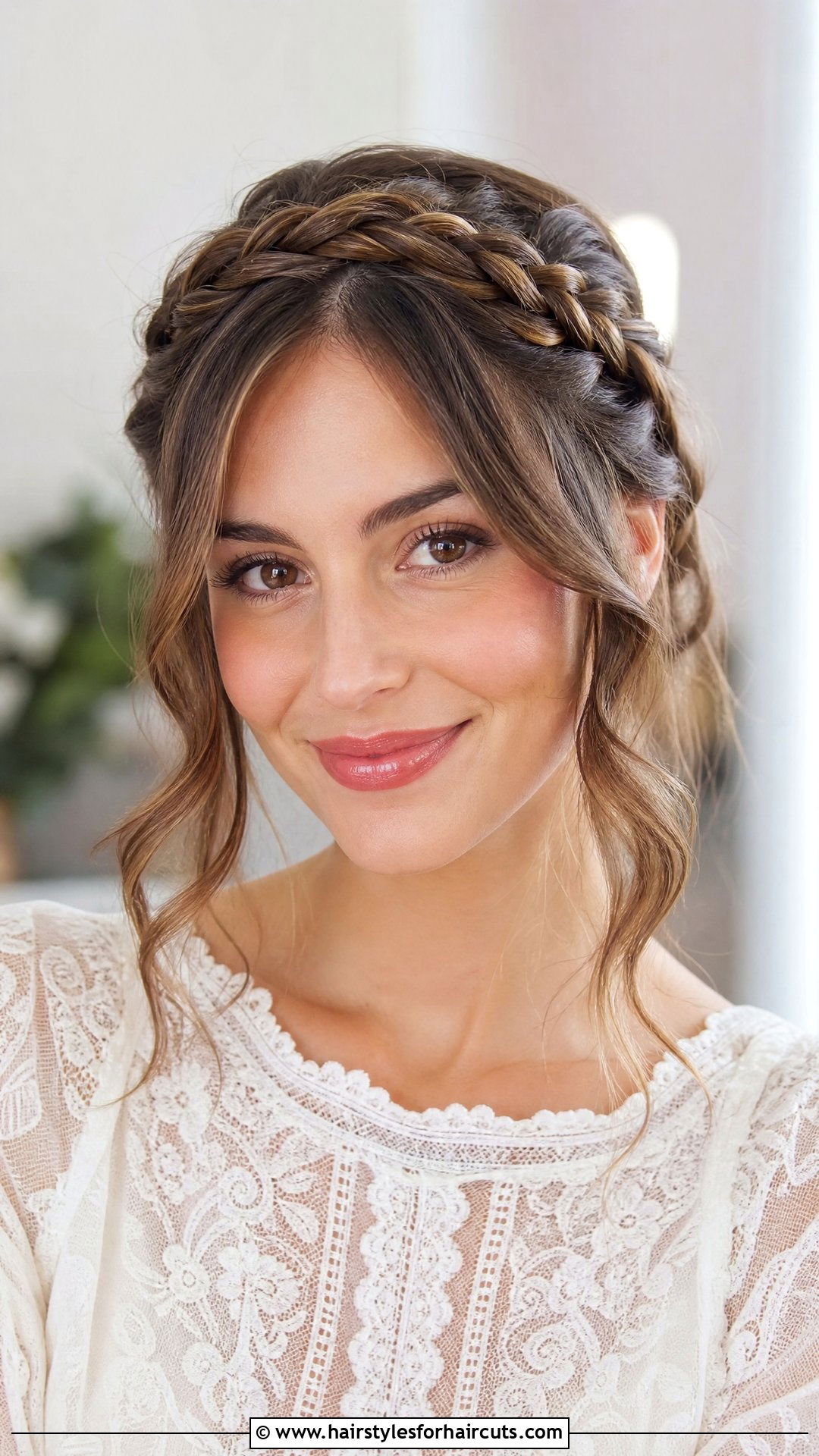 Braided Crown With Waves - 25 flapper hairstyles for medium hair - 25 flapper hairstyles for medium hair