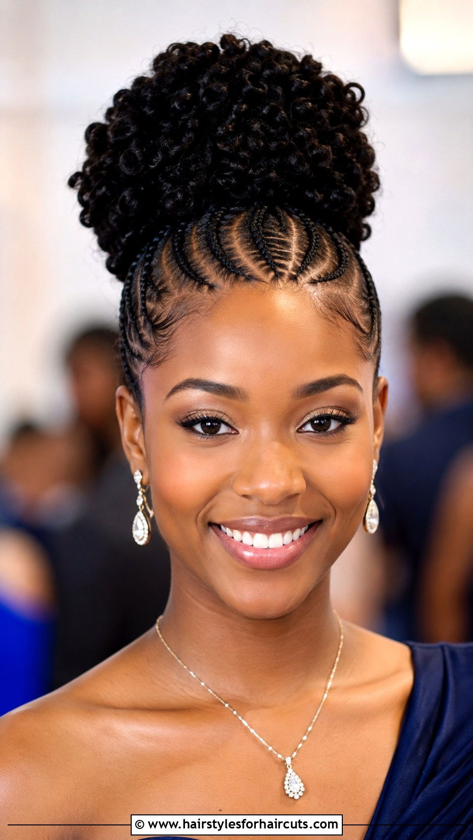 Braided Curly Bun - 25 bun hairstyles curly hair - 25 bun hairstyles curly hair