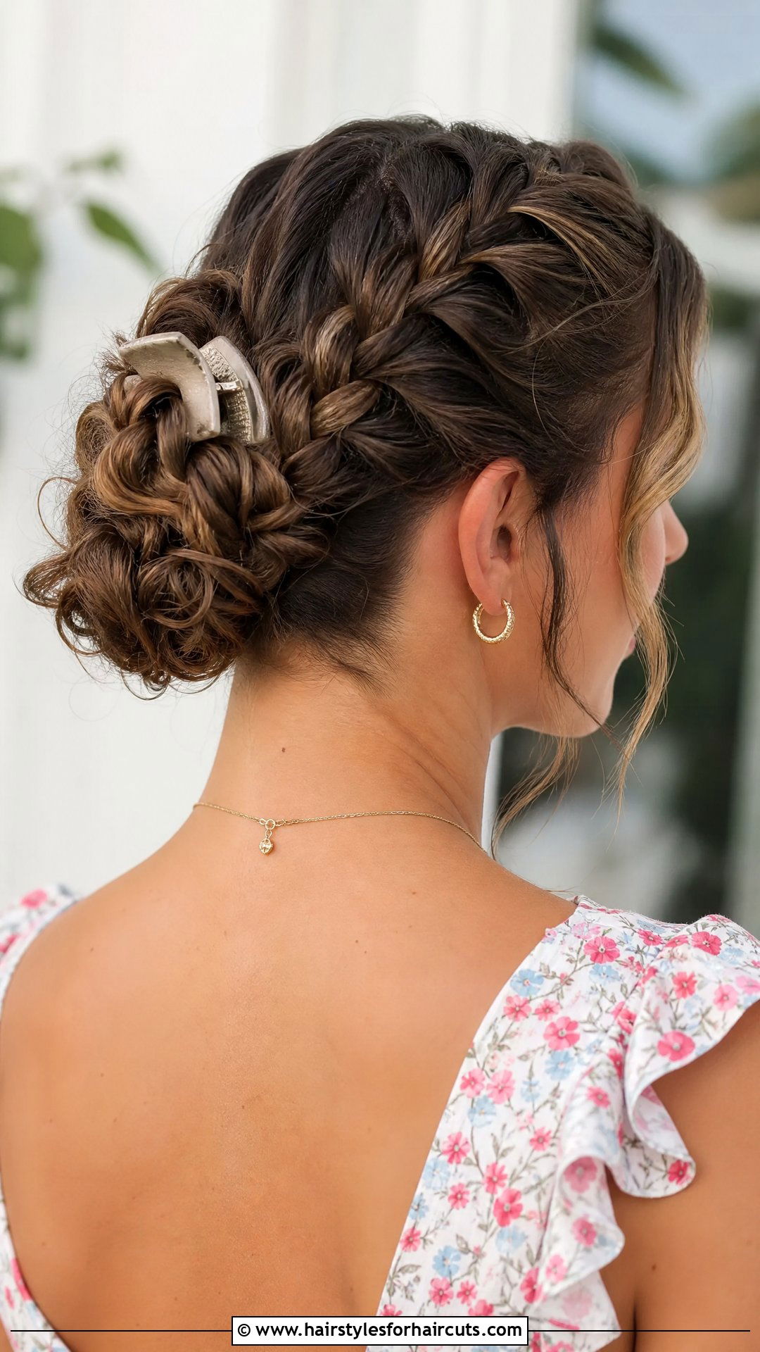 Braided Curly Claw Clip Updo - 25 curly hair claw clip hairstyles - 25 curly hair claw clip hairstyles