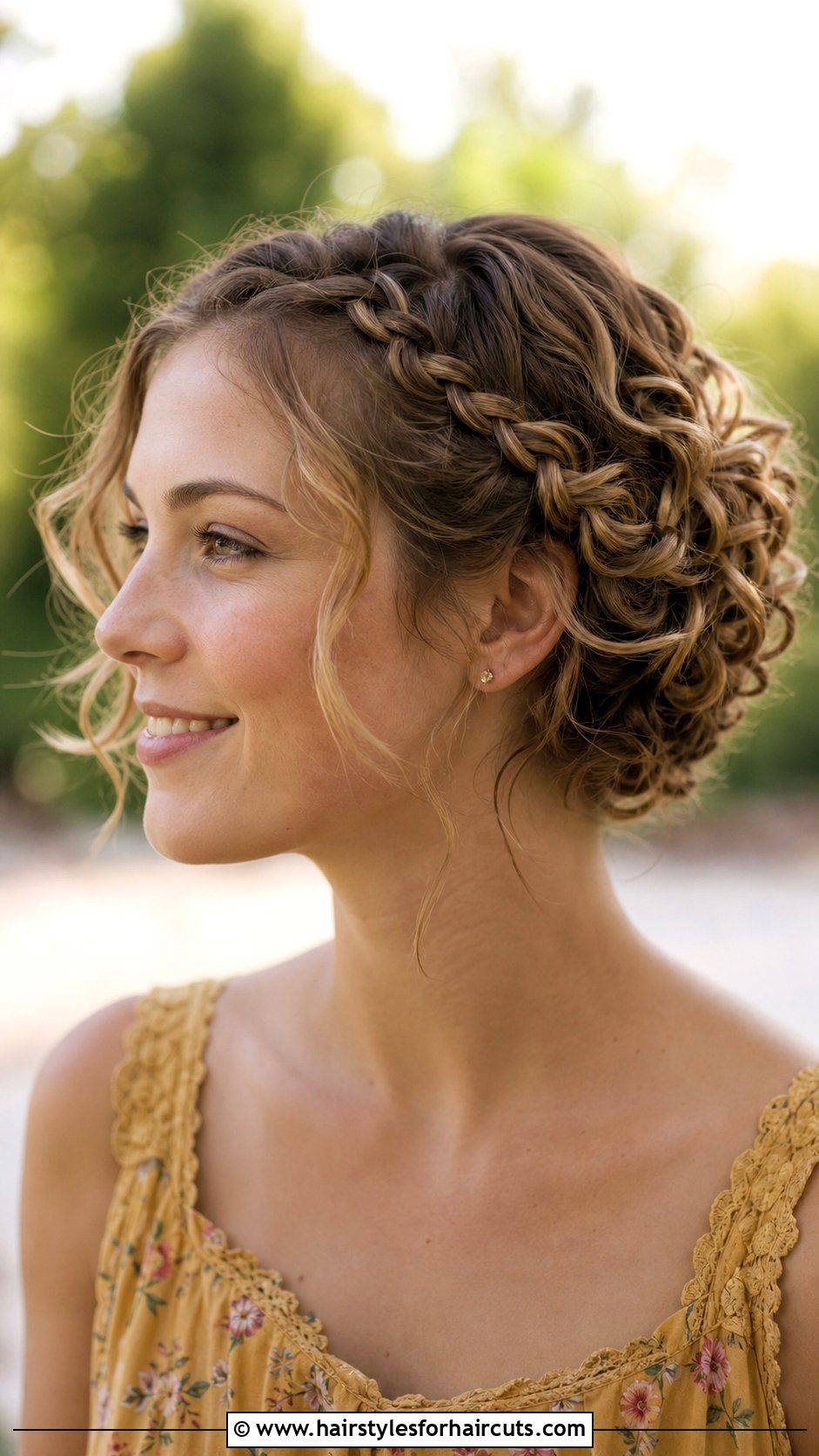Braided Curly Crown For Short Hair - 25 bridal hairstyles for short curly hair - 25 bridal hairstyles for short curly hair