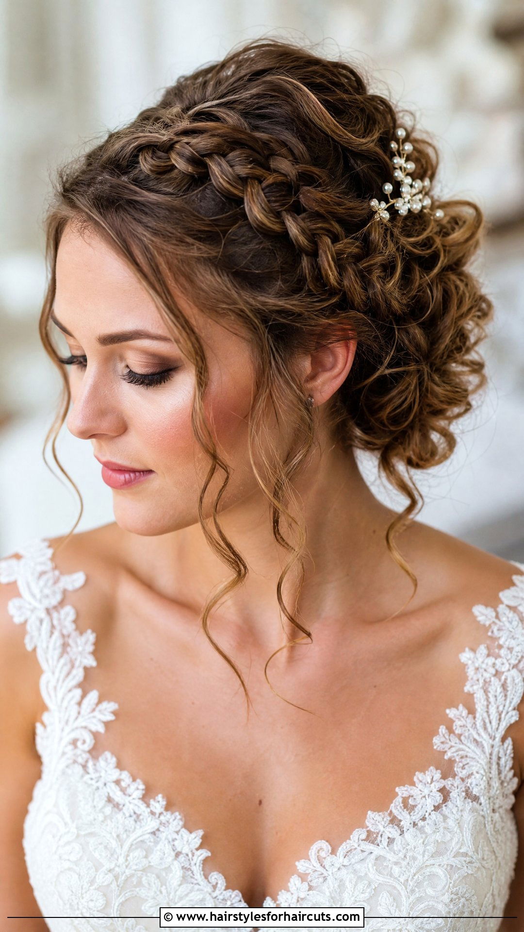 Braided Curly Updo Wedding Hairstyle - 25 wedding hairstyles for thick curly hair - 25 wedding hairstyles for thick curly hair