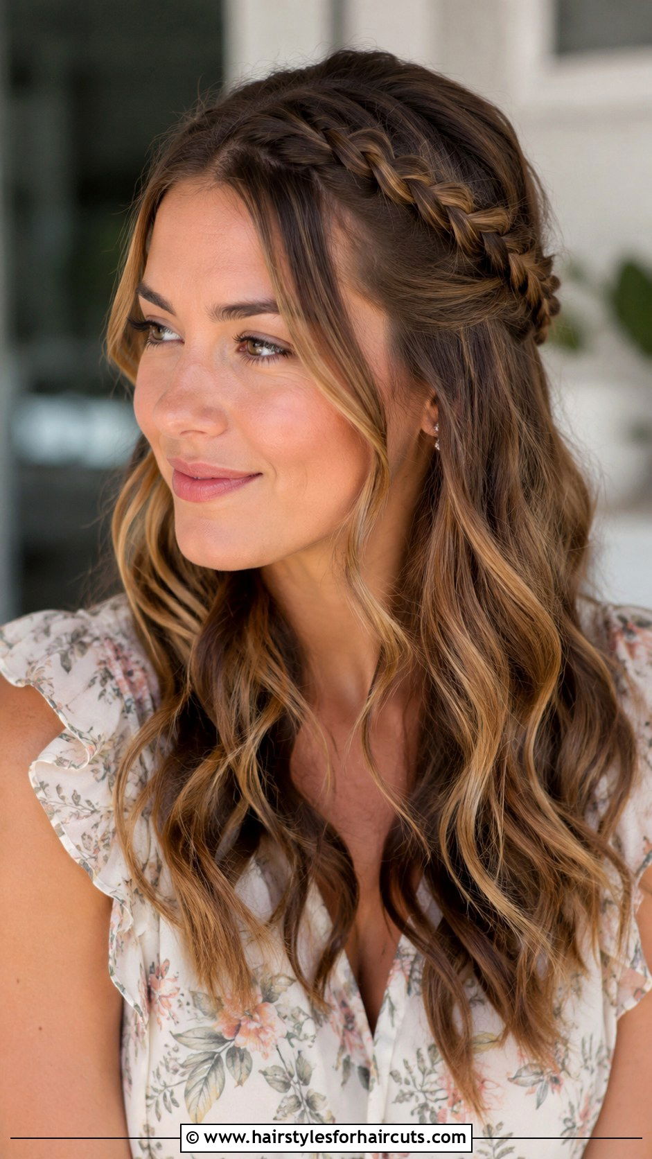 Braided Half Updo - 25 braid hairstyles for medium hair - 25 braid hairstyles for medium hair