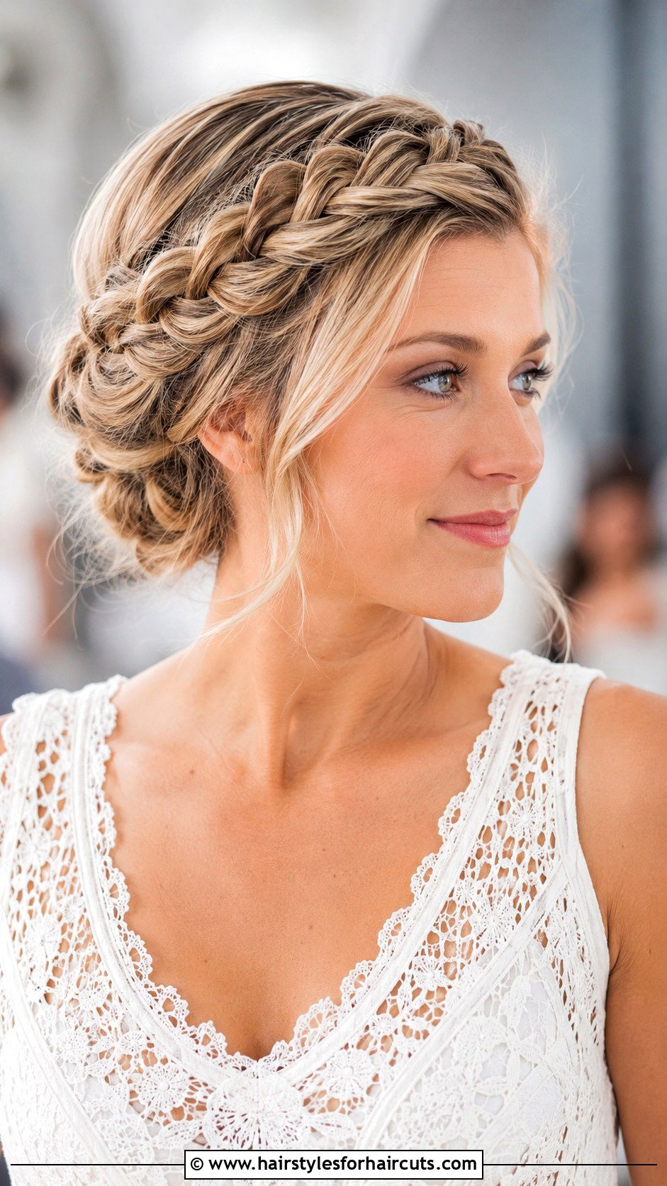 Braided Headband Updo - 25 easy updo hairstyles for short hair - 25 easy updo hairstyles for short hair