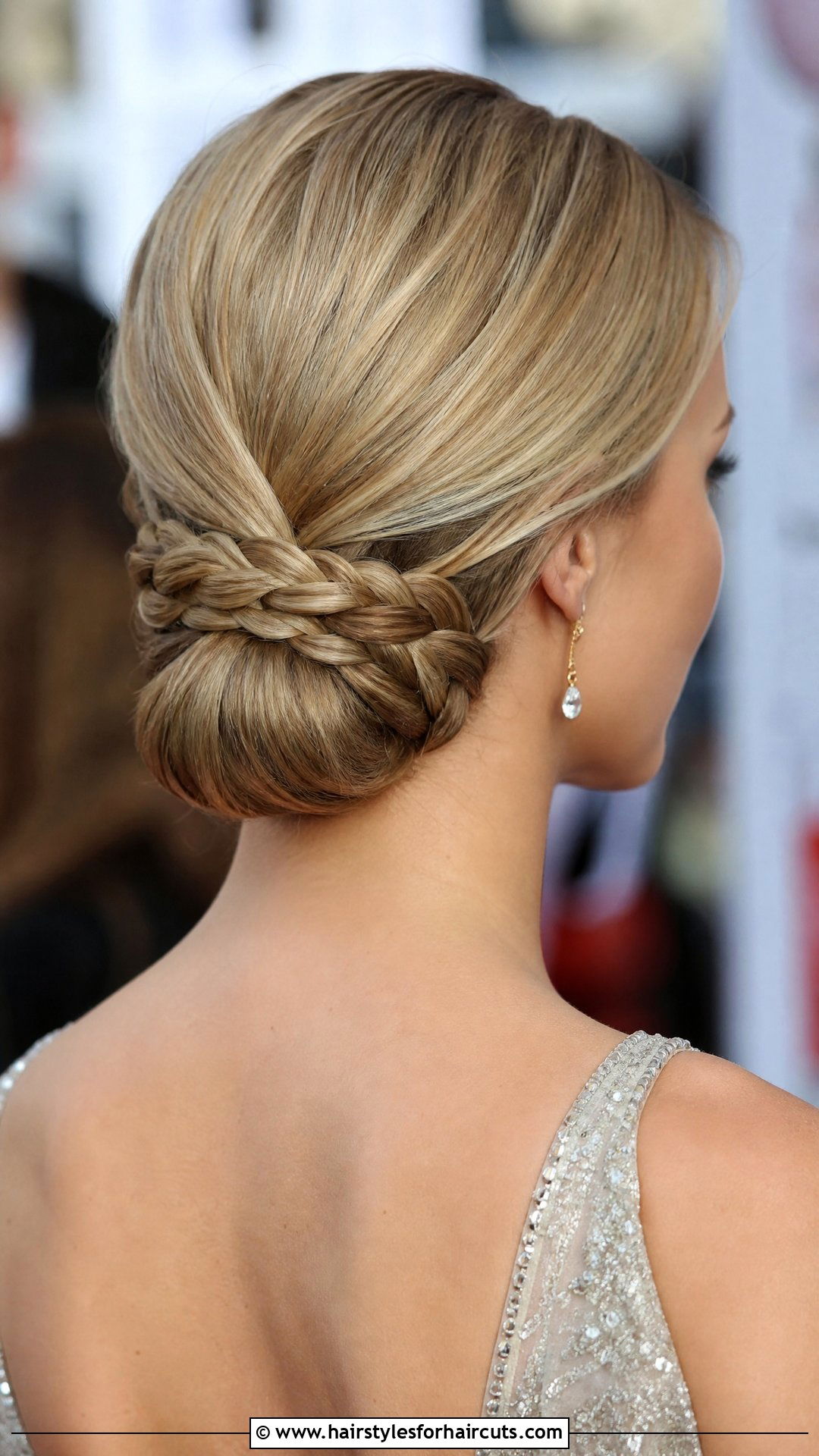 Braided Low Bun - 25 long hair bridesmaid hairstyles - 25 long hair bridesmaid hairstyles